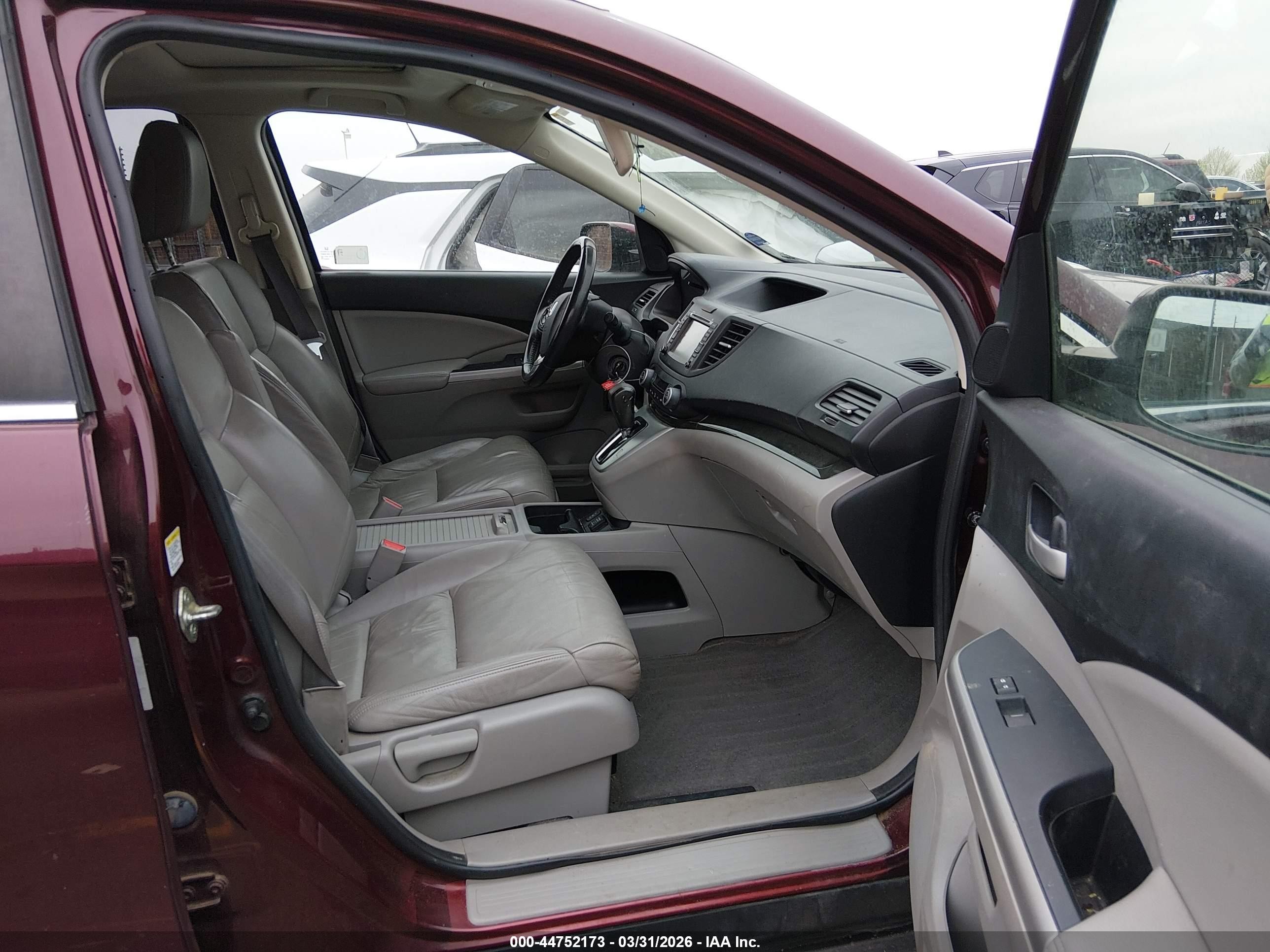 2013 Honda Cr-v Ex-l Burgundy vin: 5J6RM4H7XDL039780