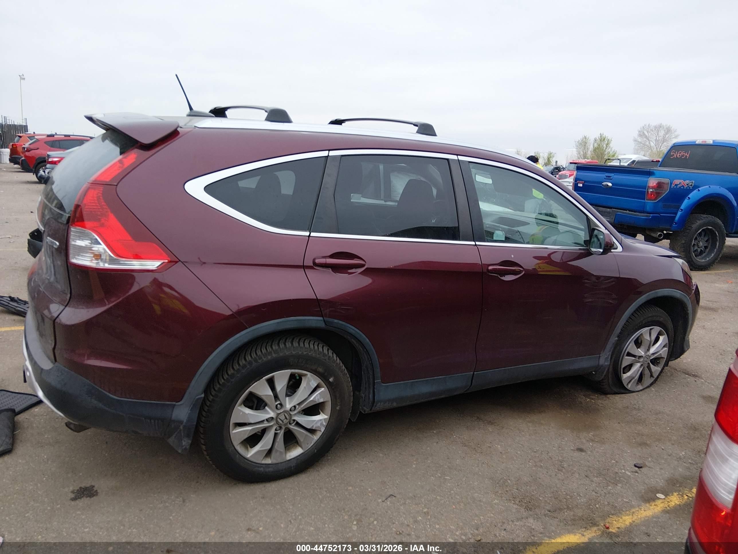 2013 Honda Cr-v Ex-l Burgundy vin: 5J6RM4H7XDL039780