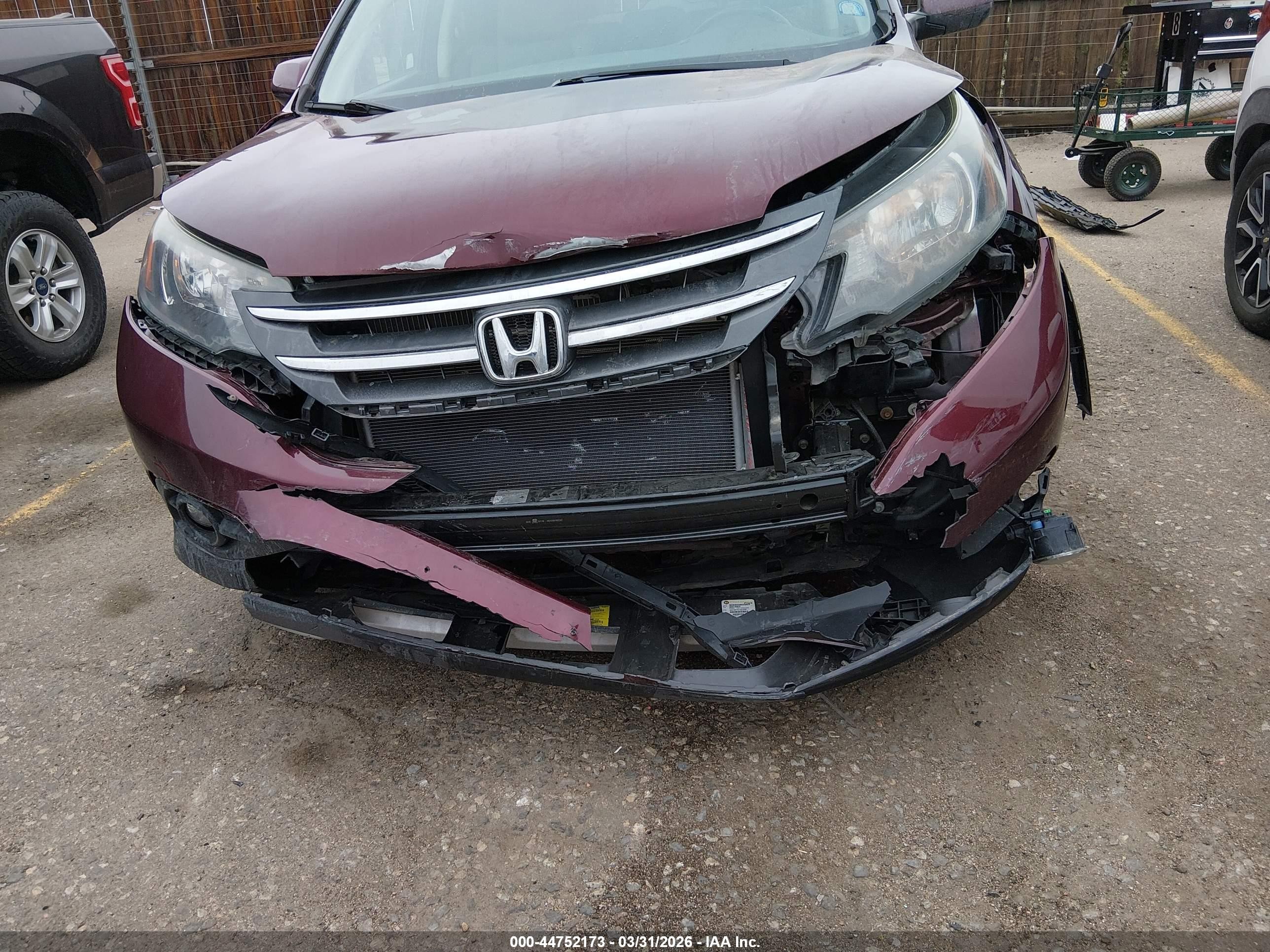 2013 Honda Cr-v Ex-l Burgundy vin: 5J6RM4H7XDL039780
