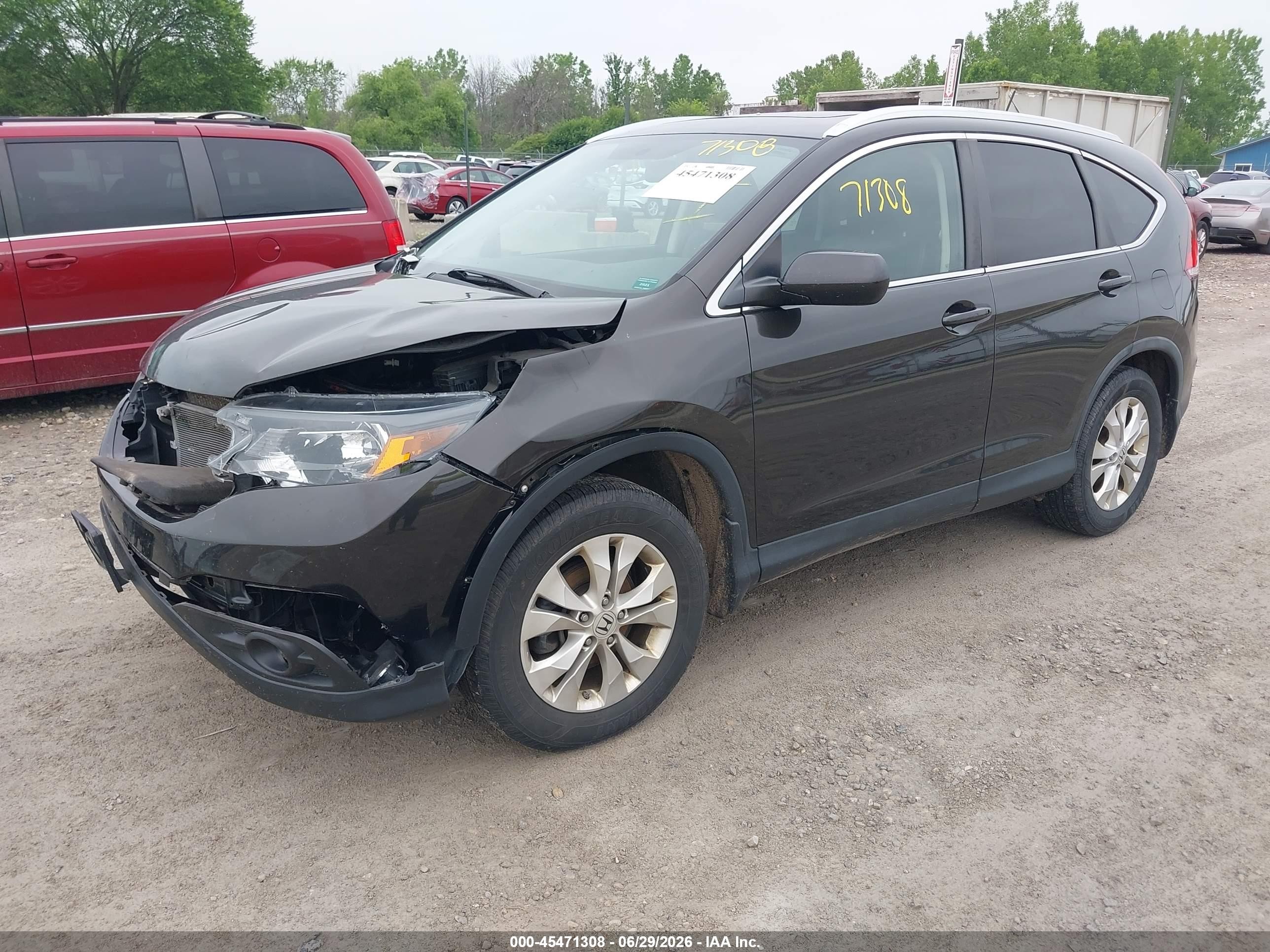2013 Honda Cr-v Ex-l Brown vin: 5J6RM4H7XDL044705