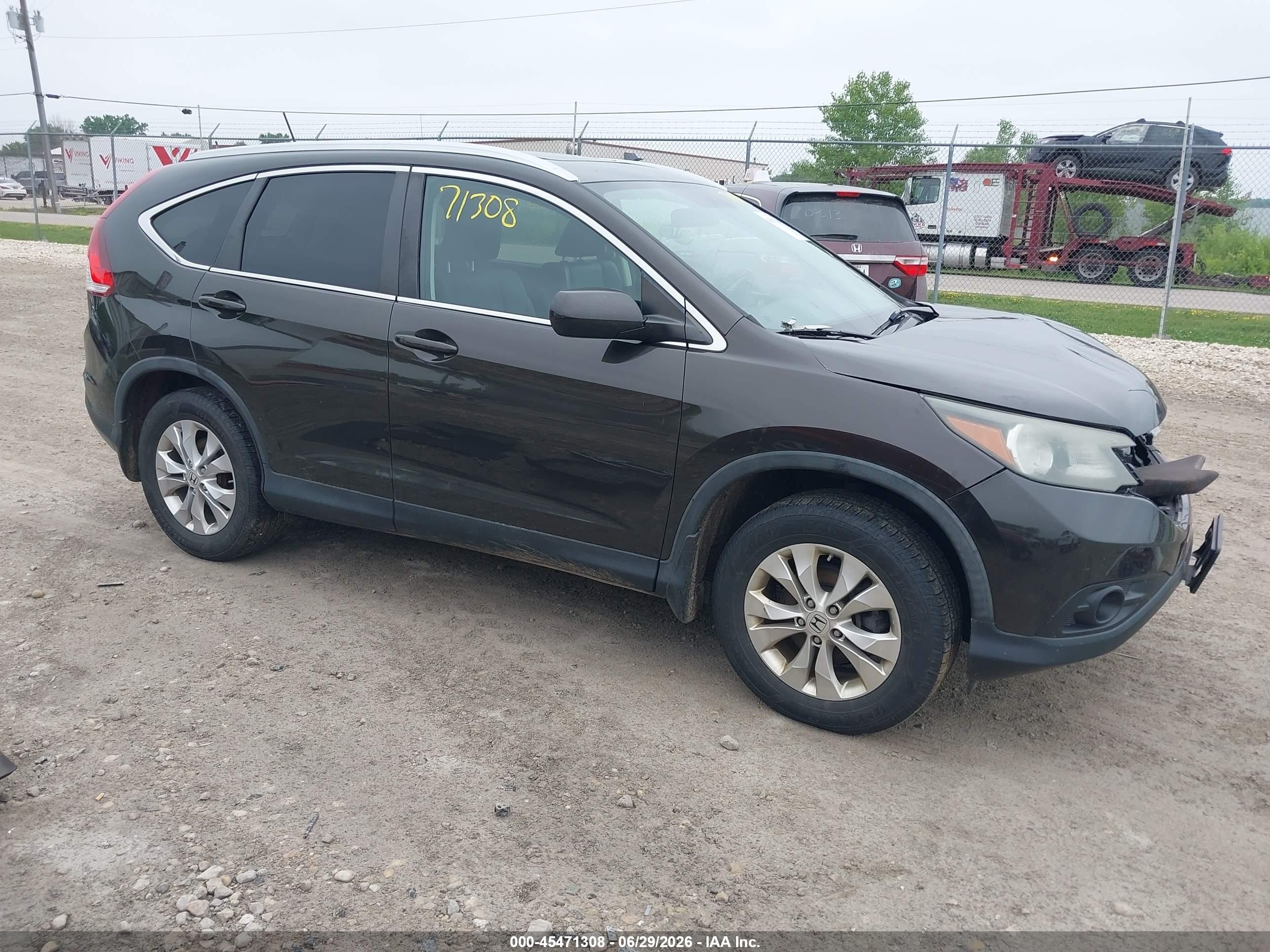 2013 Honda Cr-v Ex-l Brown vin: 5J6RM4H7XDL044705