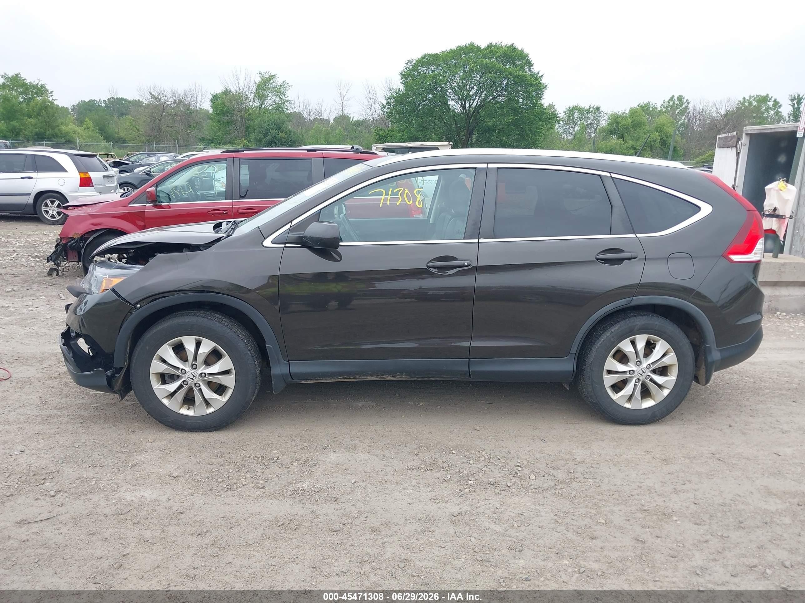 2013 Honda Cr-v Ex-l Brown vin: 5J6RM4H7XDL044705