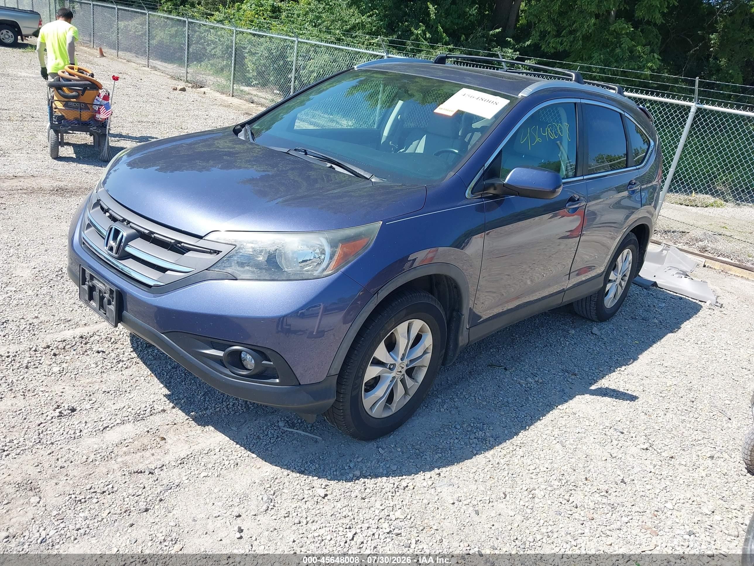 2013 Honda Cr-v Ex-l Blue vin: 5J6RM4H7XDL063609