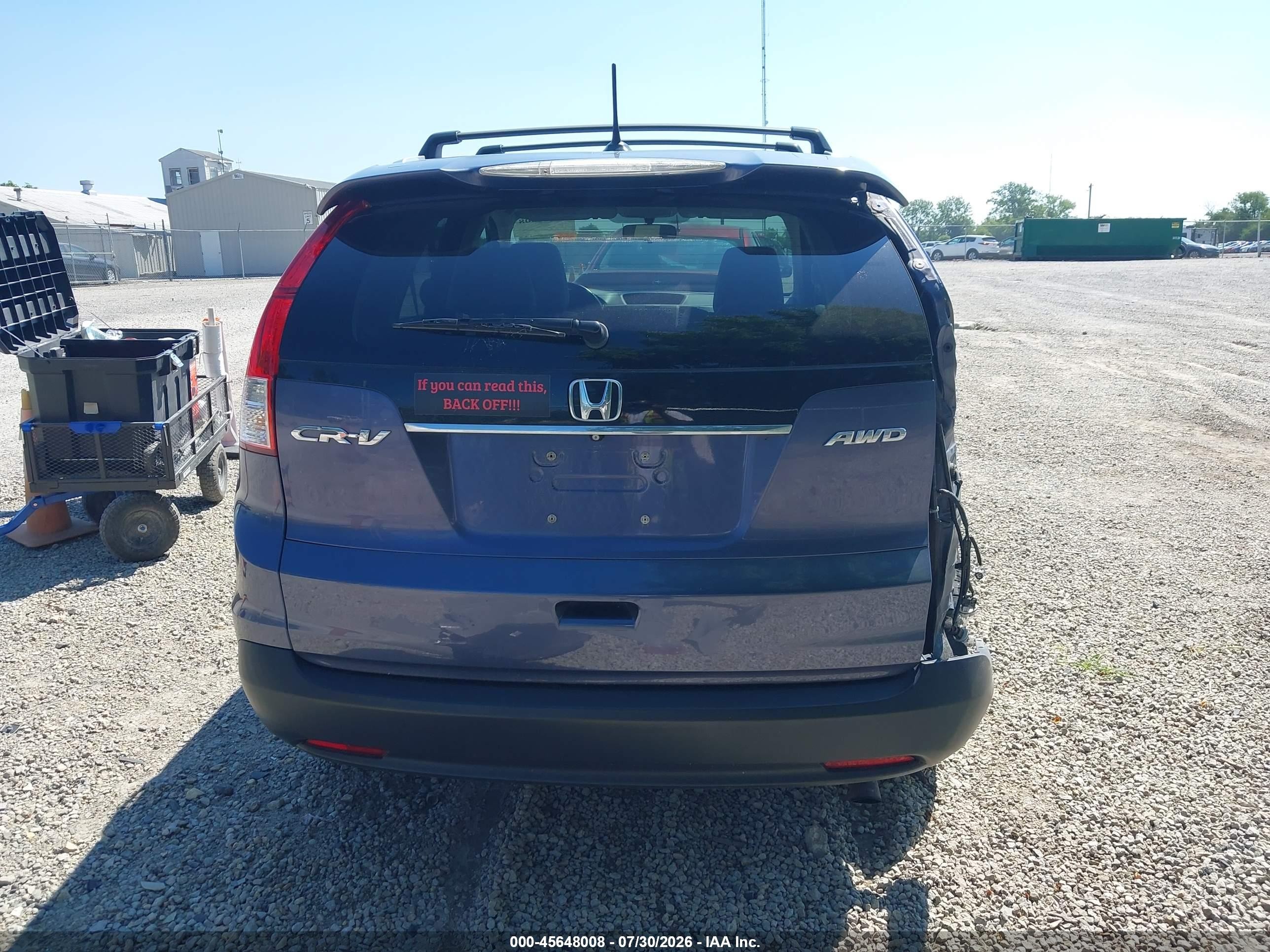 2013 Honda Cr-v Ex-l Blue vin: 5J6RM4H7XDL063609