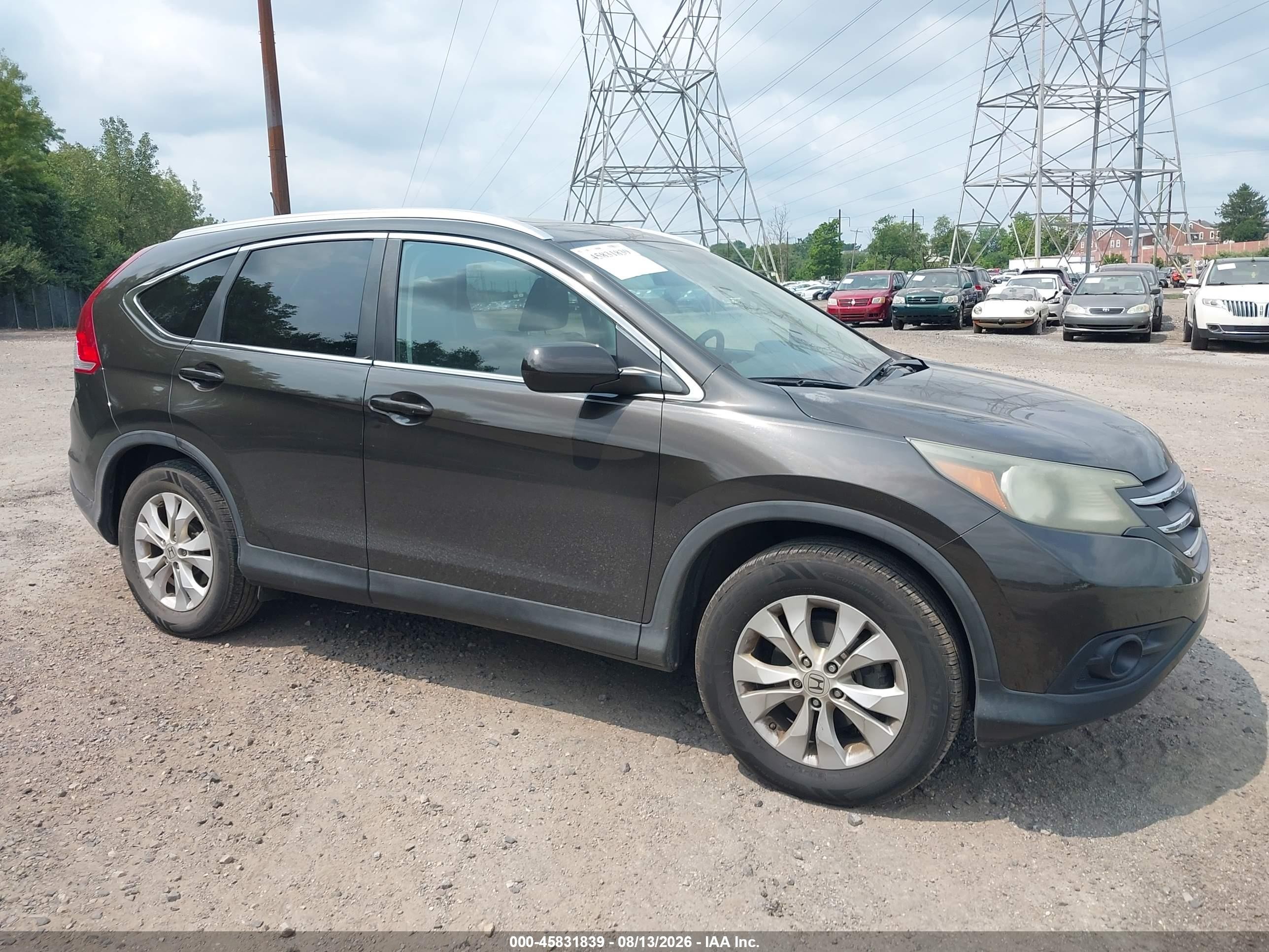 2013 Honda Cr-v Ex-l Black vin: 5J6RM4H7XDL067417