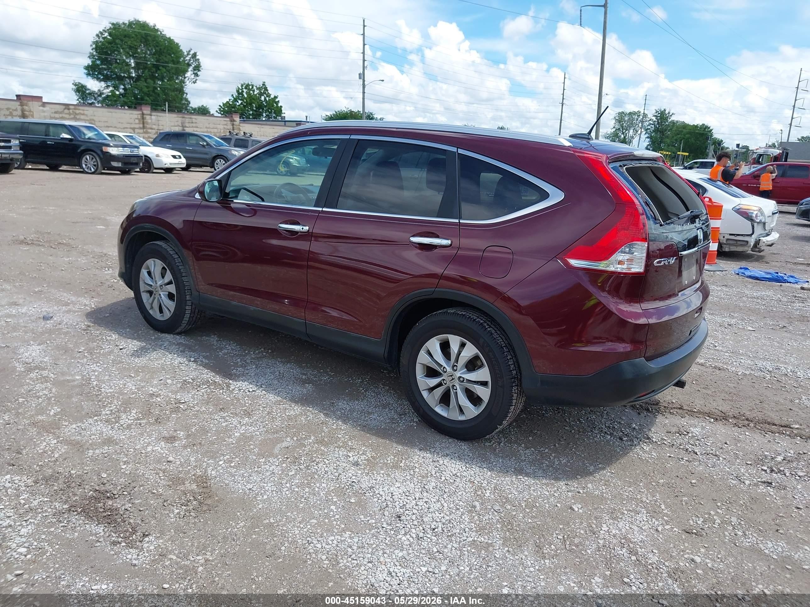 2013 Honda Cr-v Ex-l Maroon vin: 5J6RM4H7XDL067949
