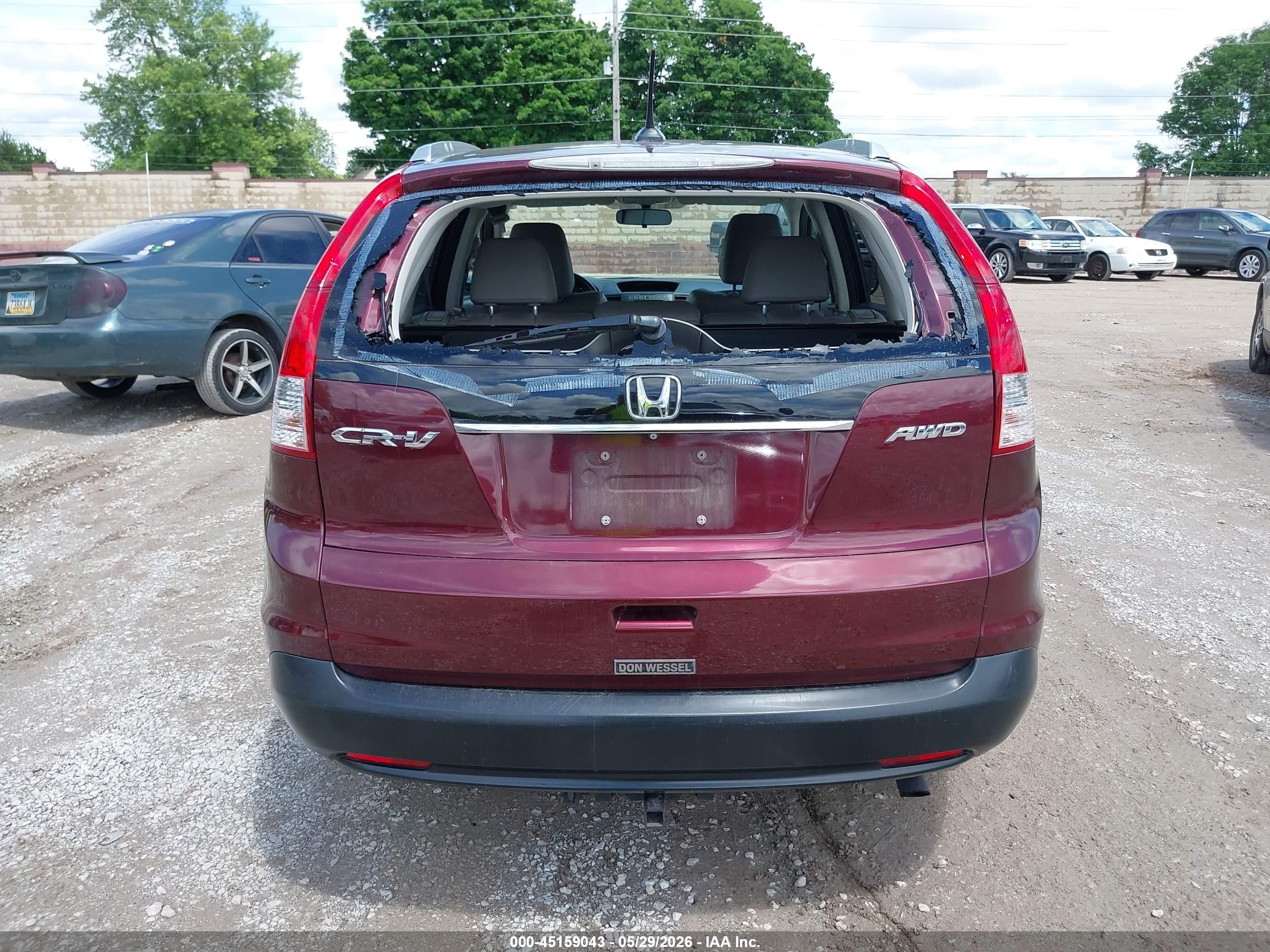 2013 Honda Cr-v Ex-l Maroon vin: 5J6RM4H7XDL067949