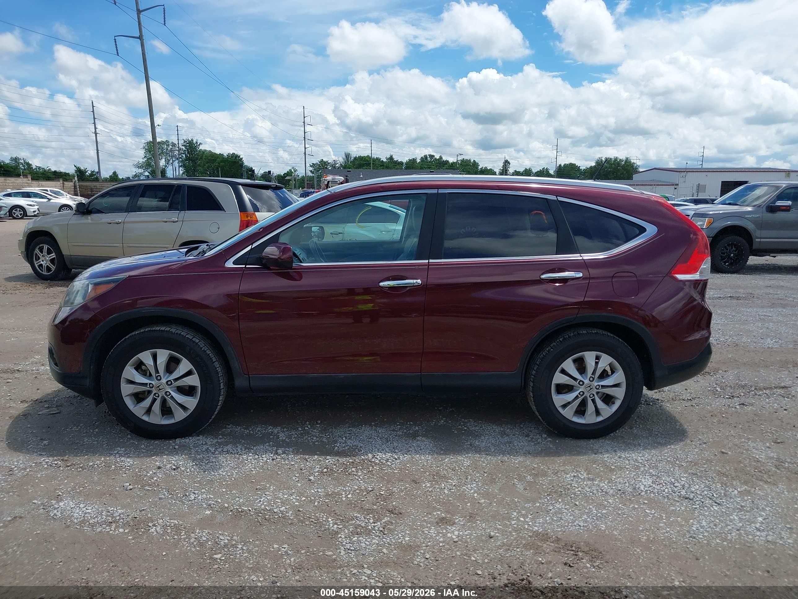 2013 Honda Cr-v Ex-l Maroon vin: 5J6RM4H7XDL067949