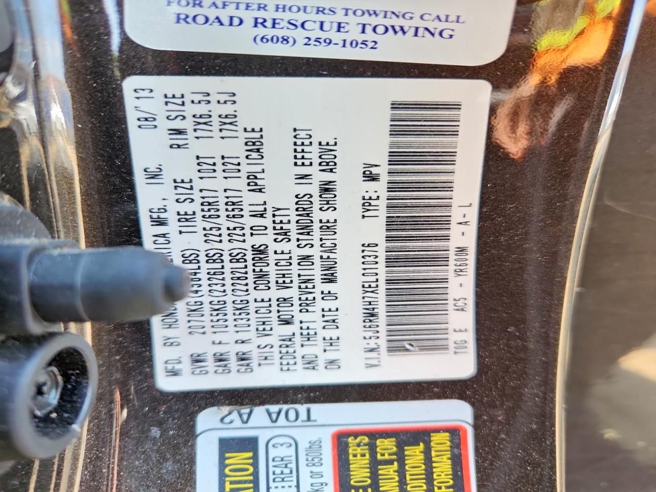 2014 Honda Cr-v Exl Charcoal vin: 5J6RM4H7XEL010376