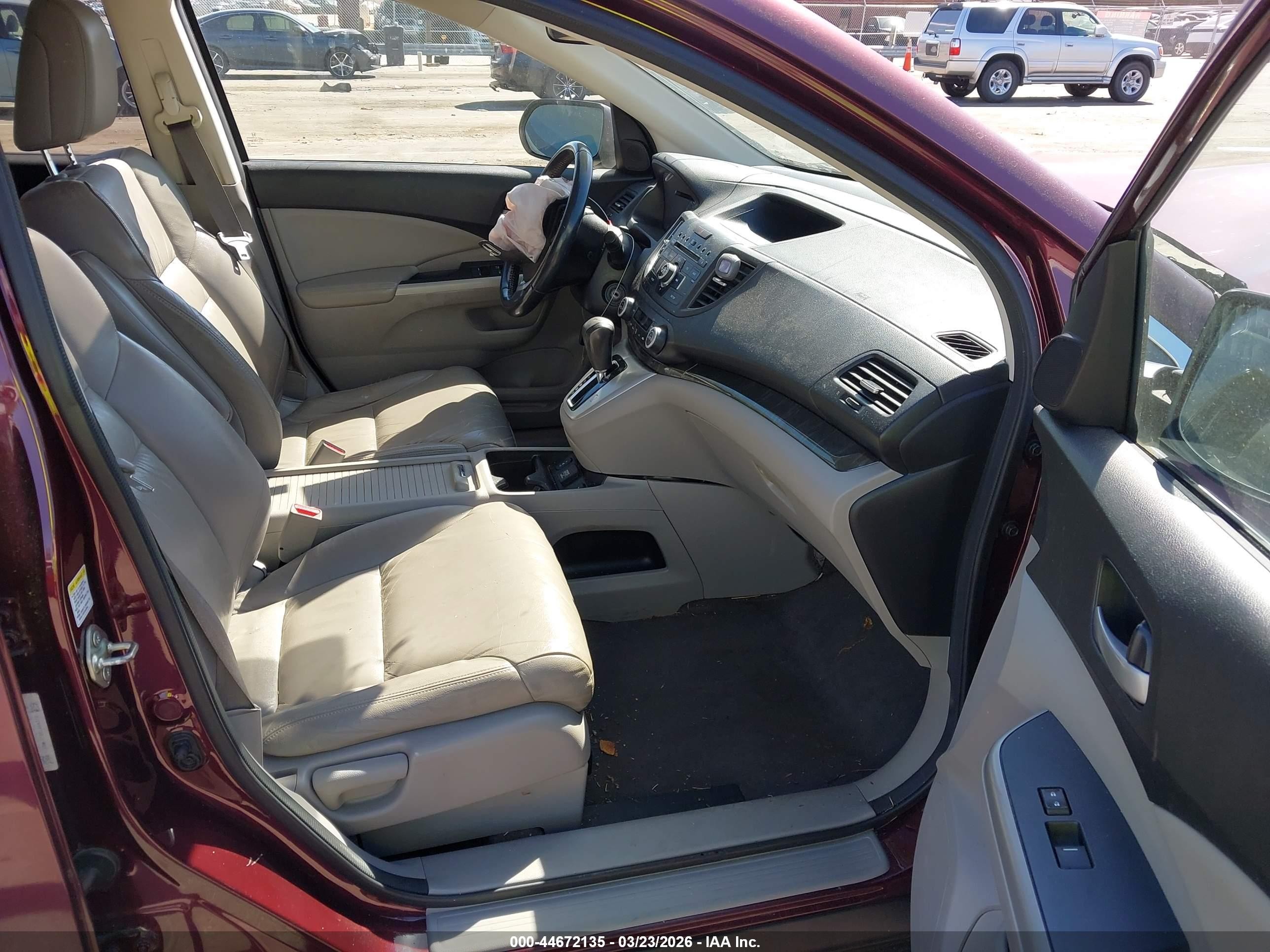 2014 Honda Cr-v Ex-l Burgundy vin: 5J6RM4H7XEL024312