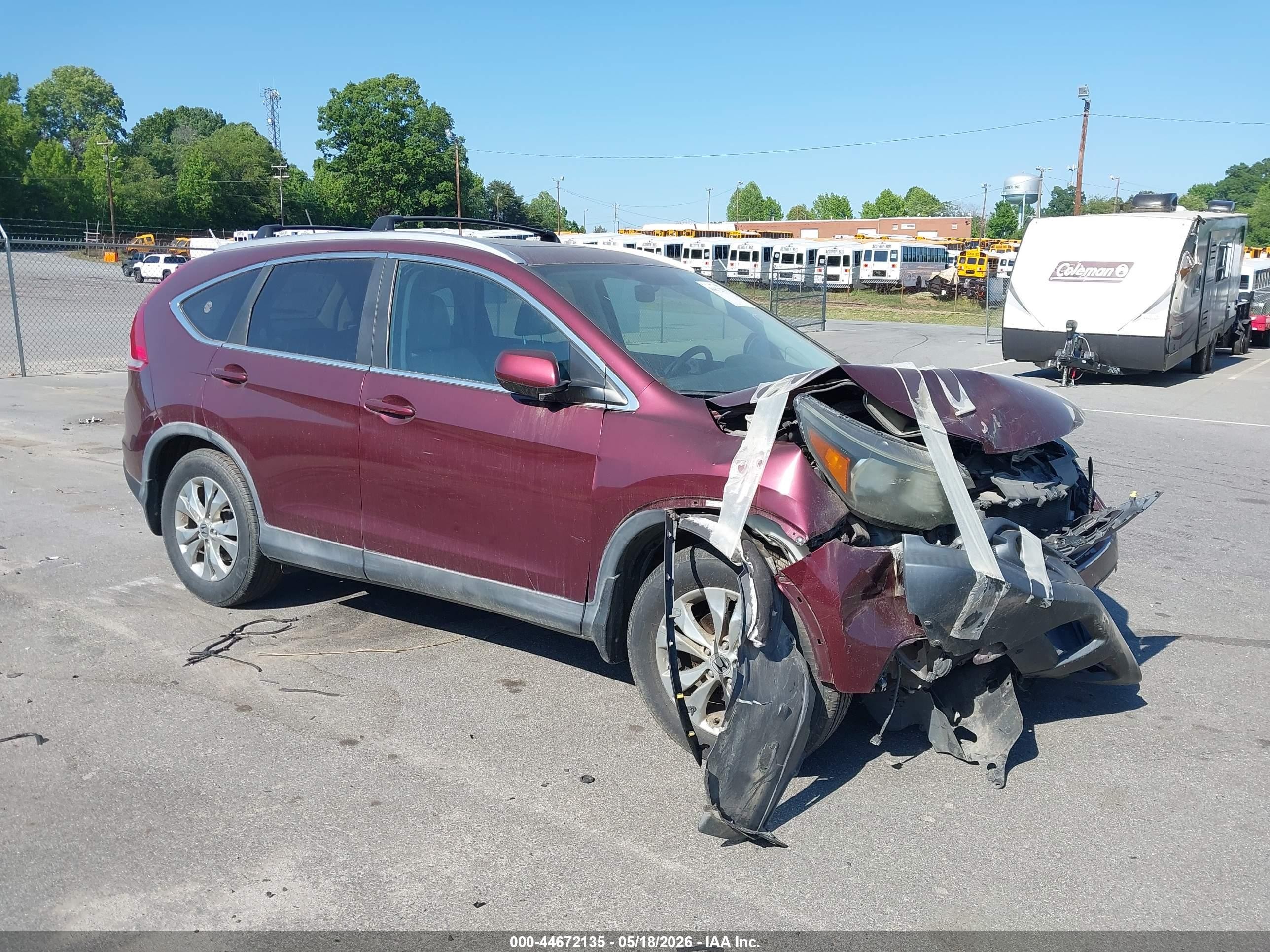 2014 Honda Cr-v Ex-l Burgundy vin: 5J6RM4H7XEL024312