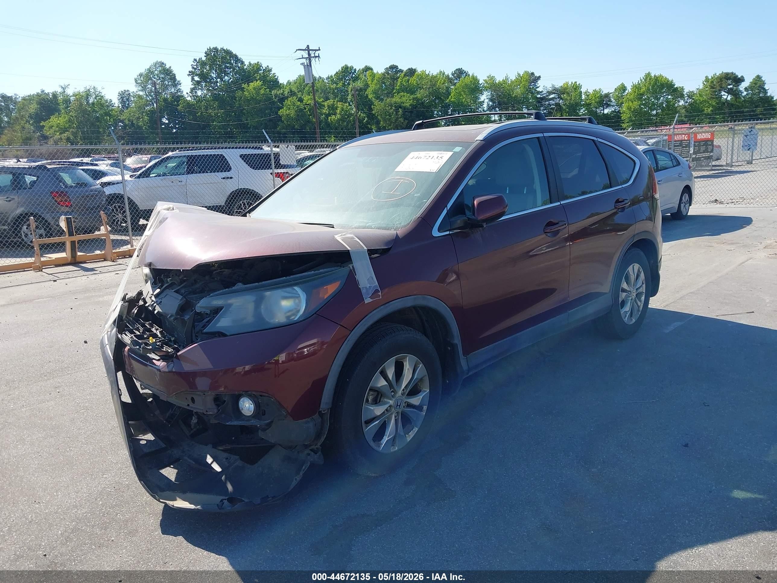 2014 Honda Cr-v Ex-l Burgundy vin: 5J6RM4H7XEL024312