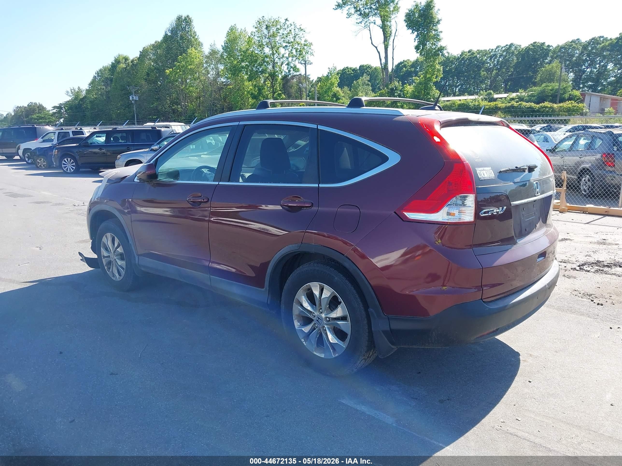 2014 Honda Cr-v Ex-l Burgundy vin: 5J6RM4H7XEL024312