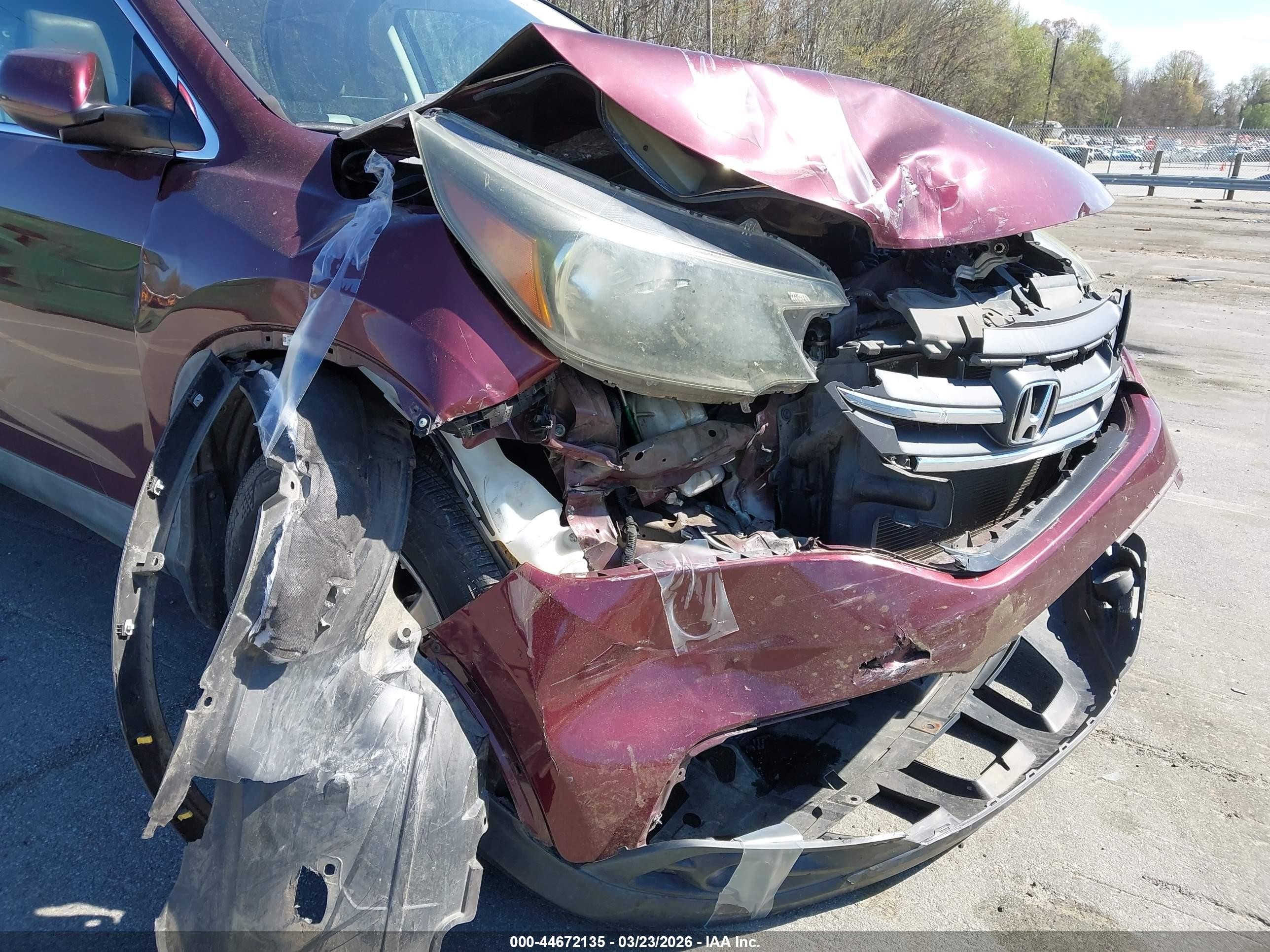 2014 Honda Cr-v Ex-l Burgundy vin: 5J6RM4H7XEL024312