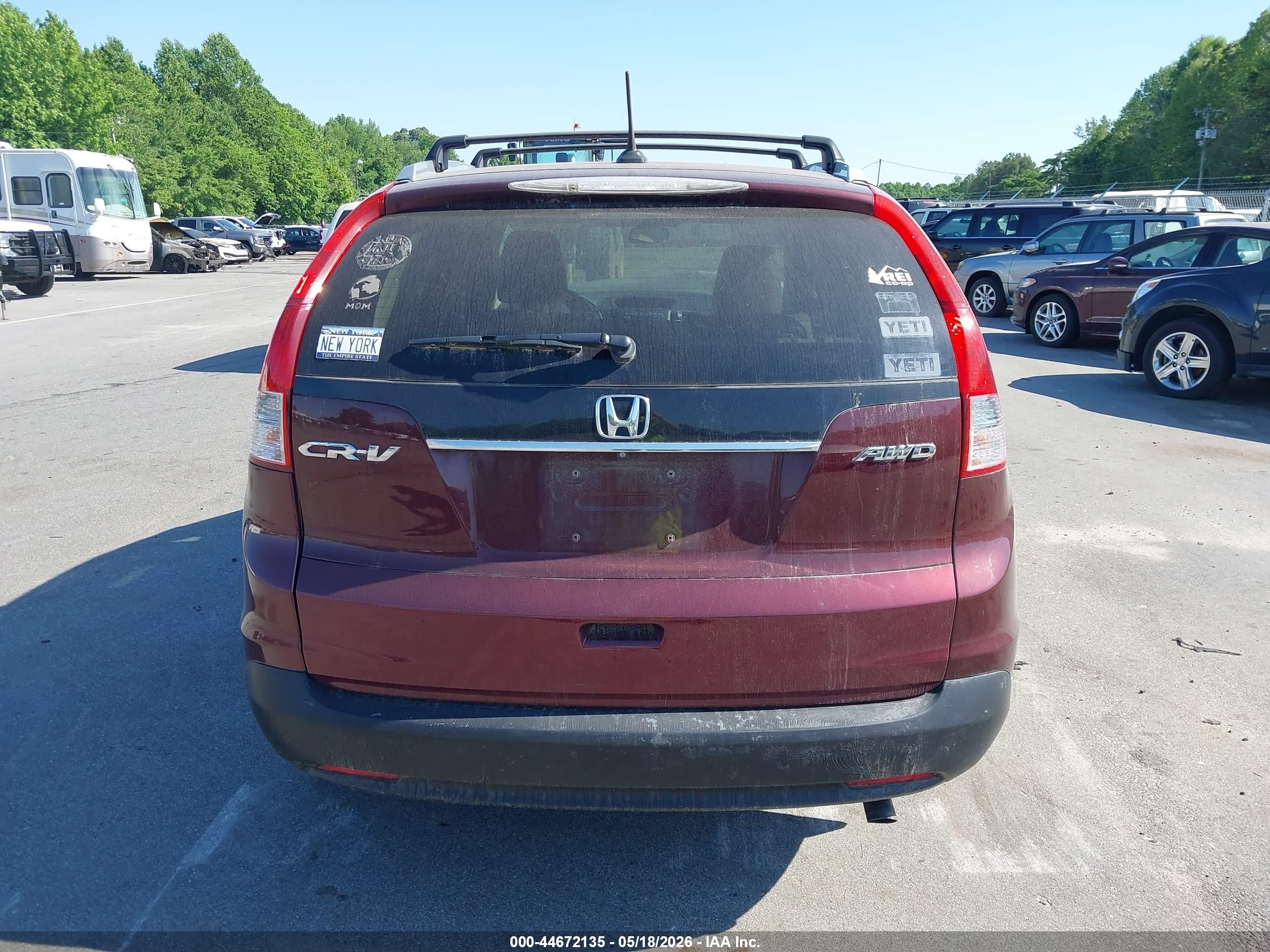 2014 Honda Cr-v Ex-l Burgundy vin: 5J6RM4H7XEL024312
