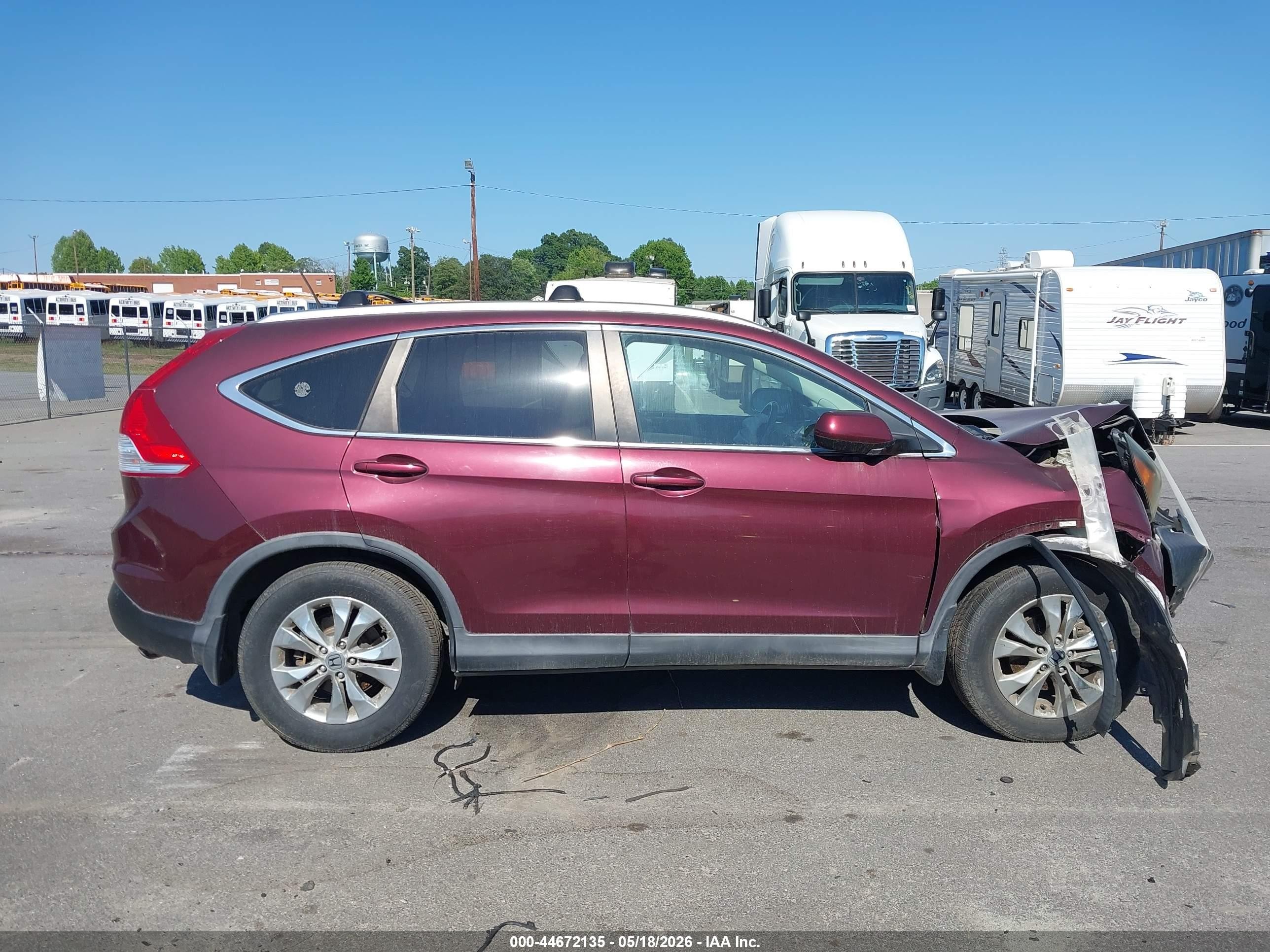 2014 Honda Cr-v Ex-l Burgundy vin: 5J6RM4H7XEL024312