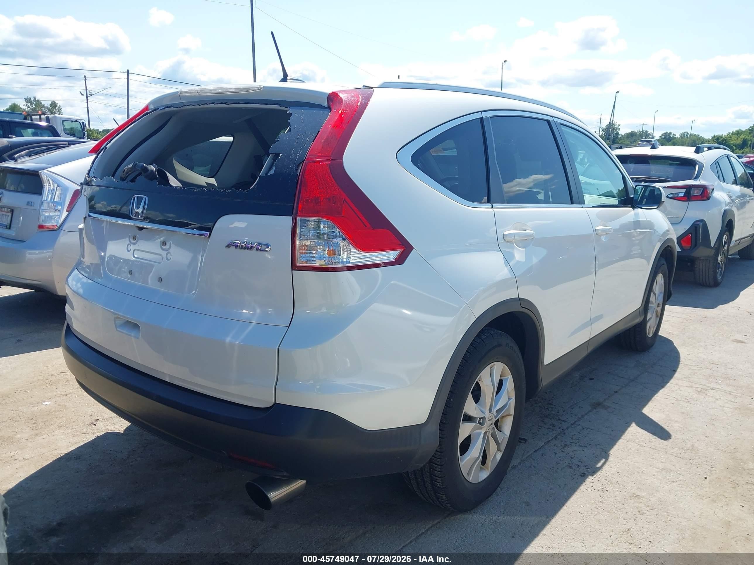 2014 Honda Cr-v Ex-l White vin: 5J6RM4H7XEL066429