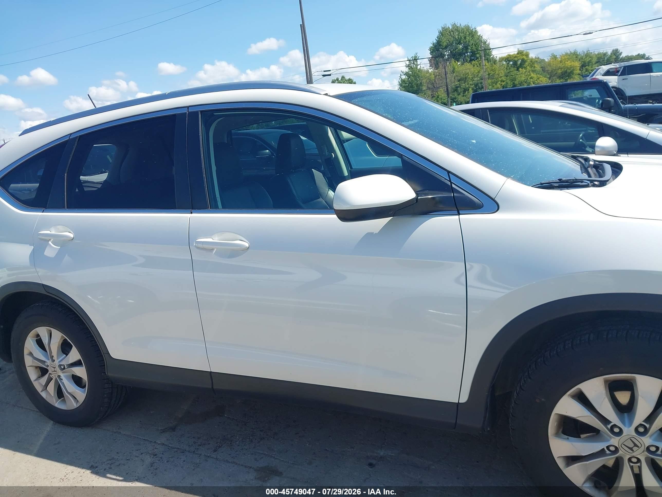 2014 Honda Cr-v Ex-l White vin: 5J6RM4H7XEL066429