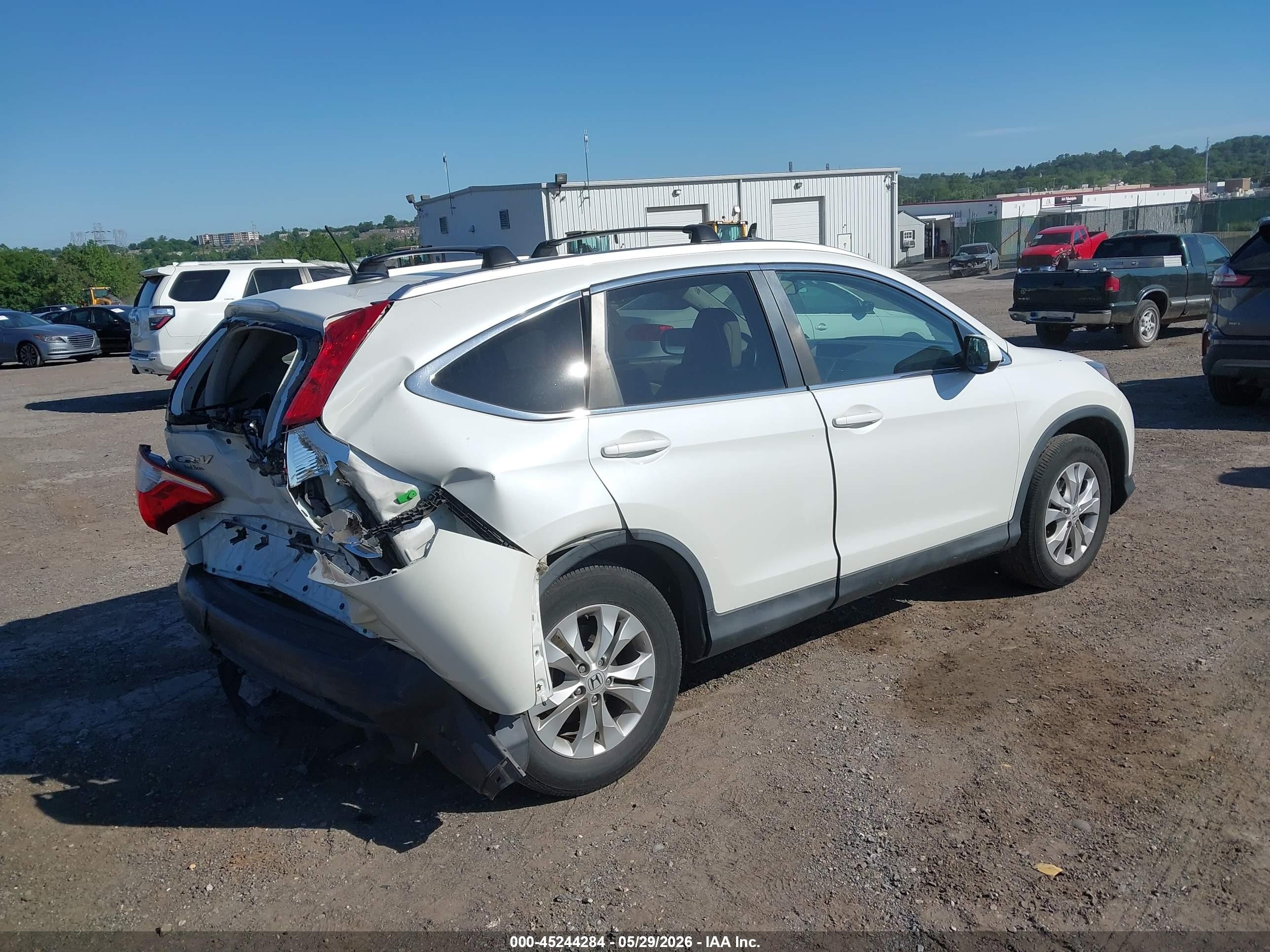 2014 Honda Cr-v Ex-l White vin: 5J6RM4H7XEL091797
