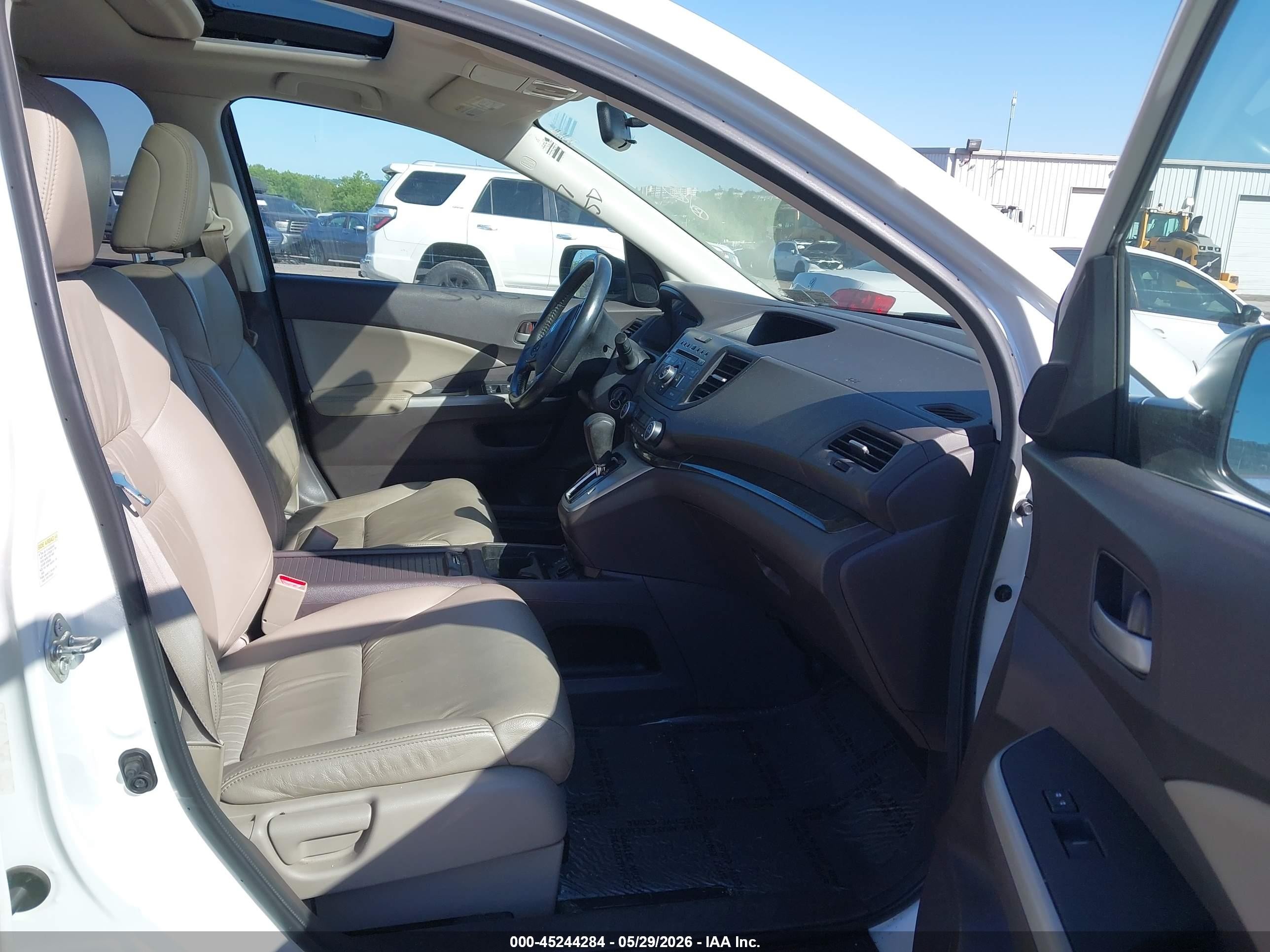 2014 Honda Cr-v Ex-l White vin: 5J6RM4H7XEL091797