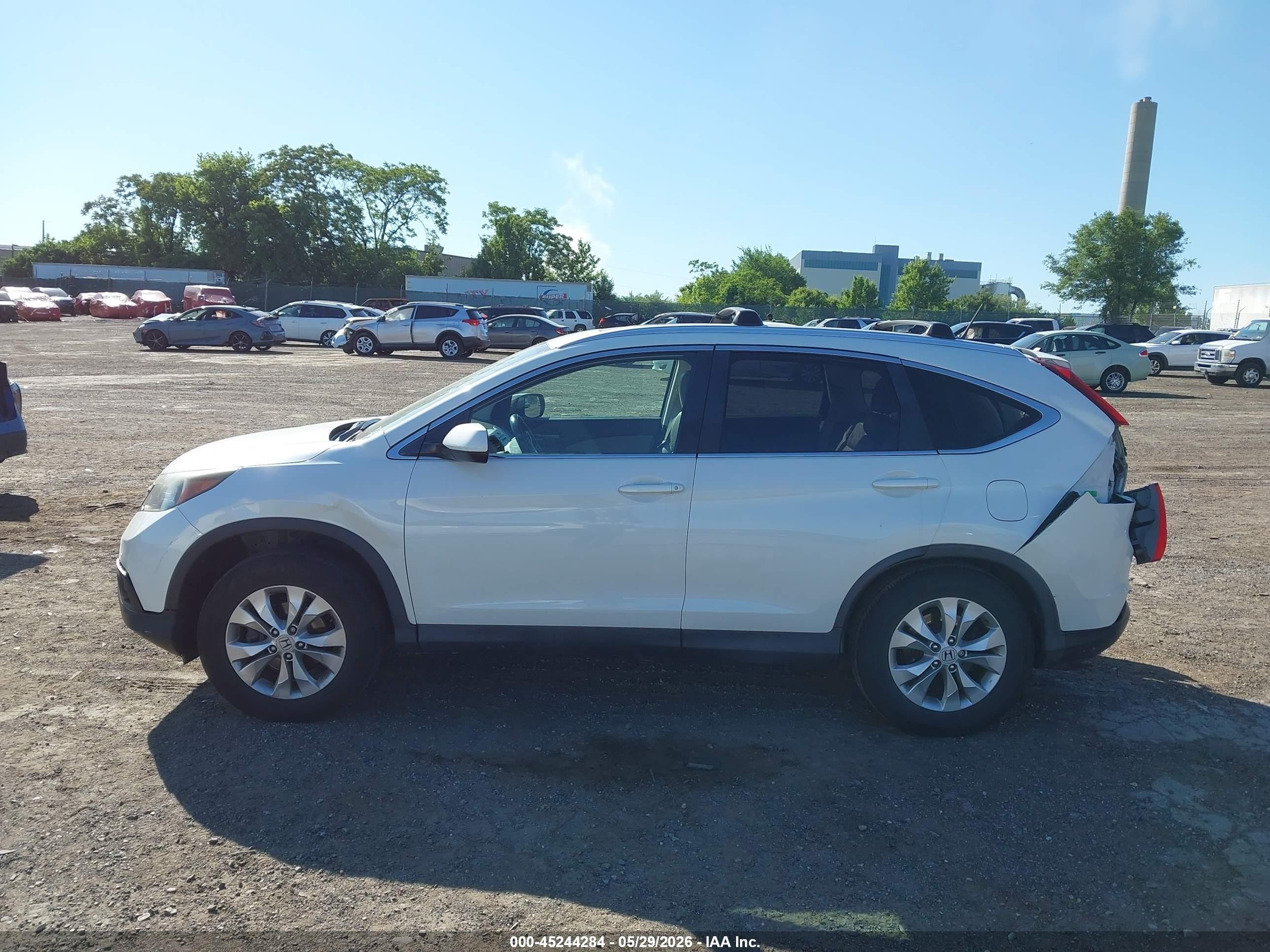 2014 Honda Cr-v Ex-l White vin: 5J6RM4H7XEL091797