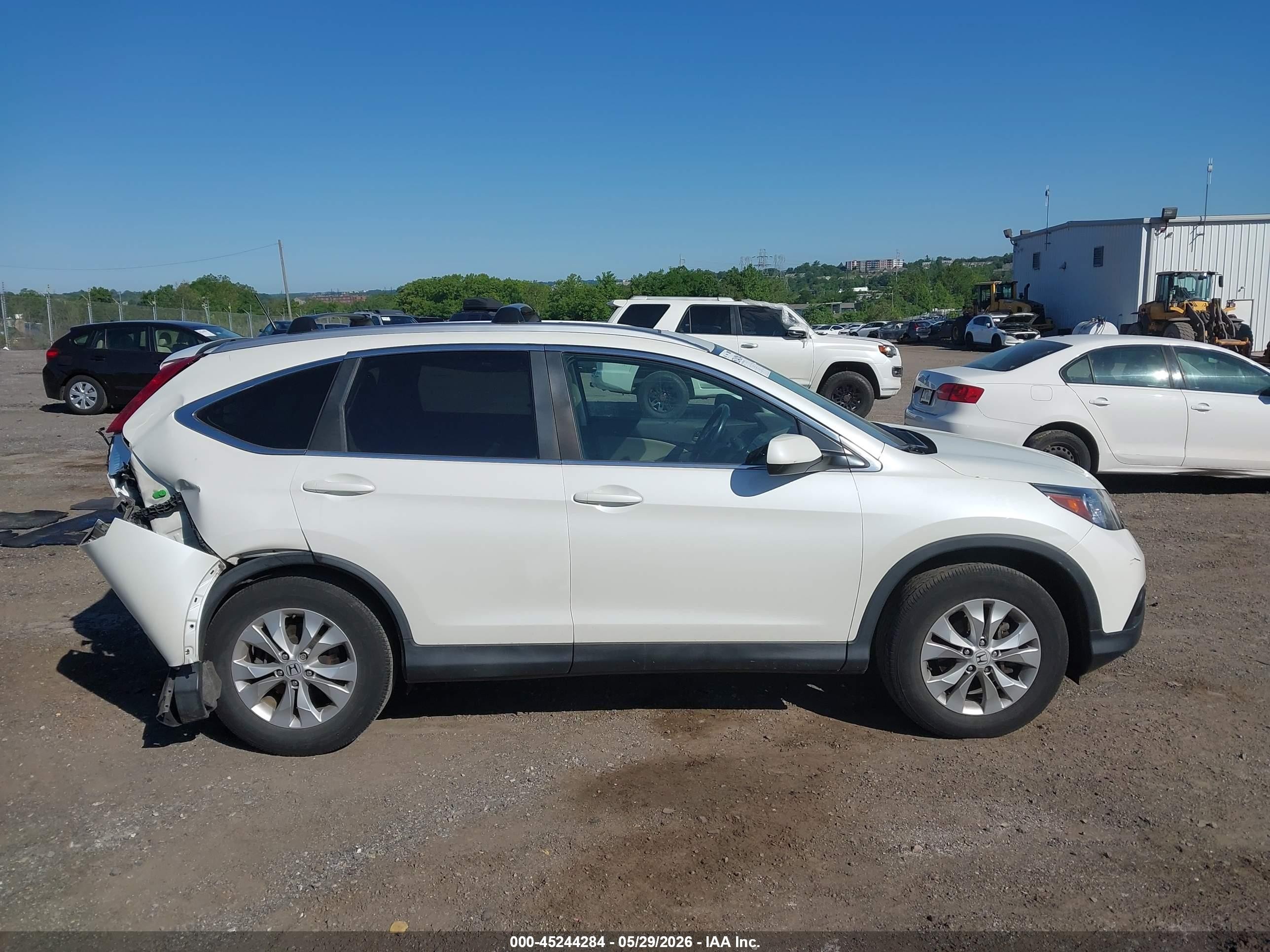 2014 Honda Cr-v Ex-l White vin: 5J6RM4H7XEL091797