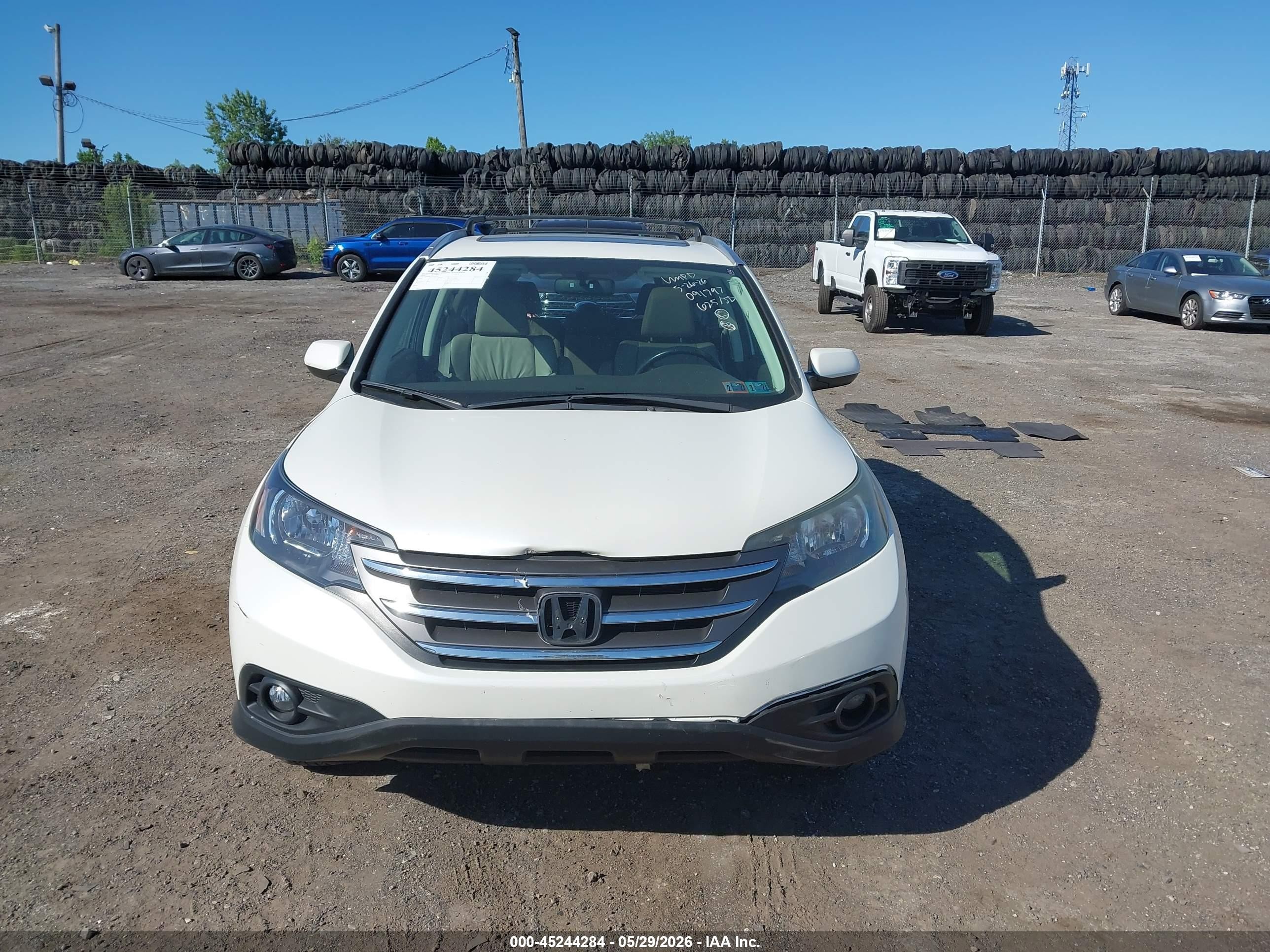 2014 Honda Cr-v Ex-l White vin: 5J6RM4H7XEL091797