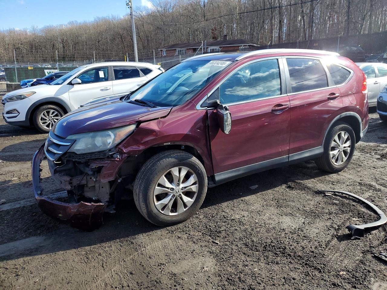2014 Honda Cr-v Exl Burgundy vin: 5J6RM4H7XEL091847