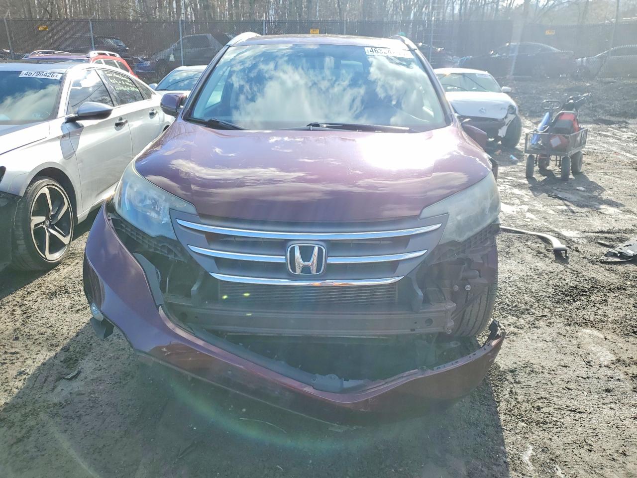 2014 Honda Cr-v Exl Burgundy vin: 5J6RM4H7XEL091847