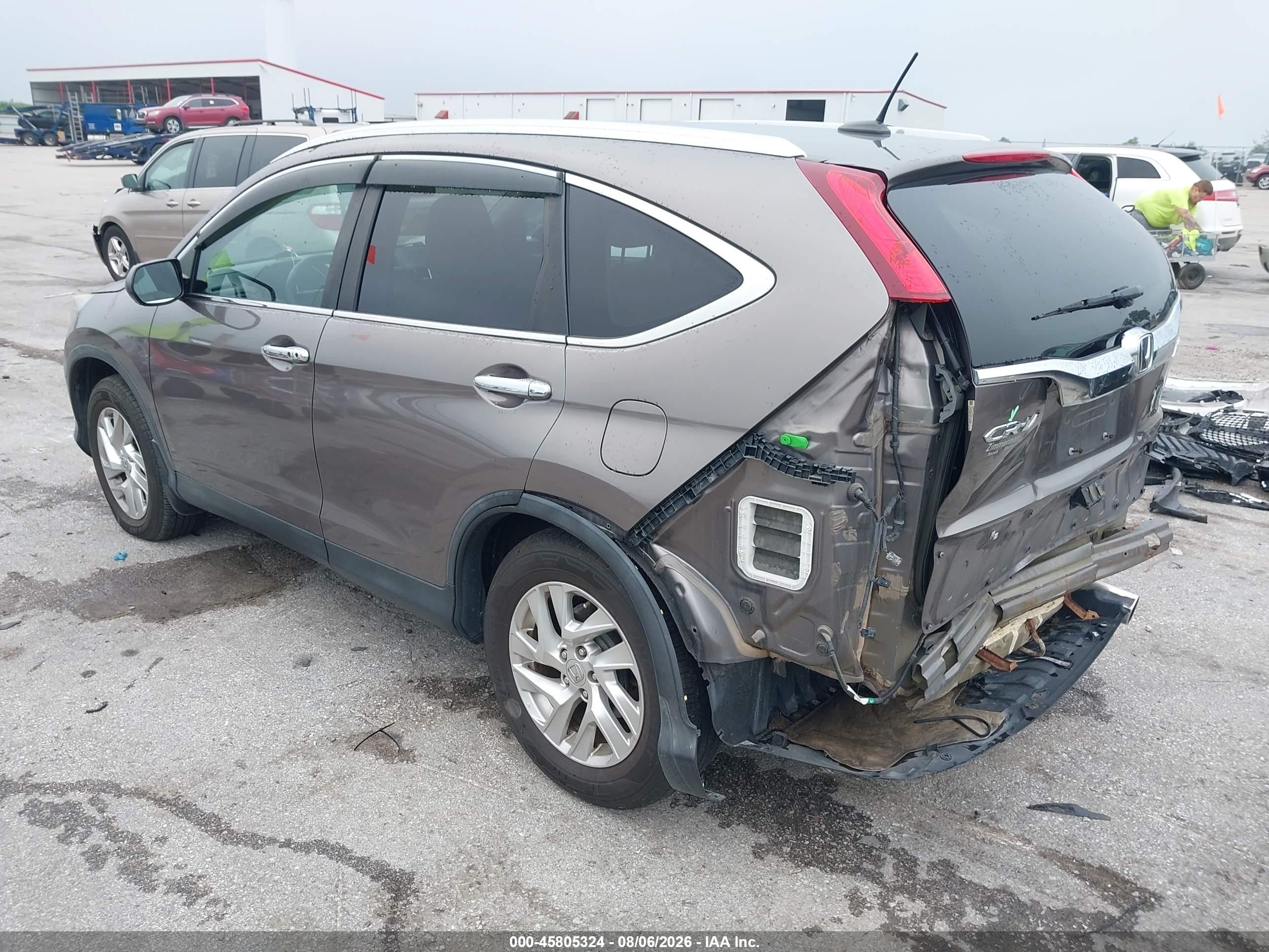 2015 Honda Cr-v Ex-l Brown vin: 5J6RM4H7XFL010914