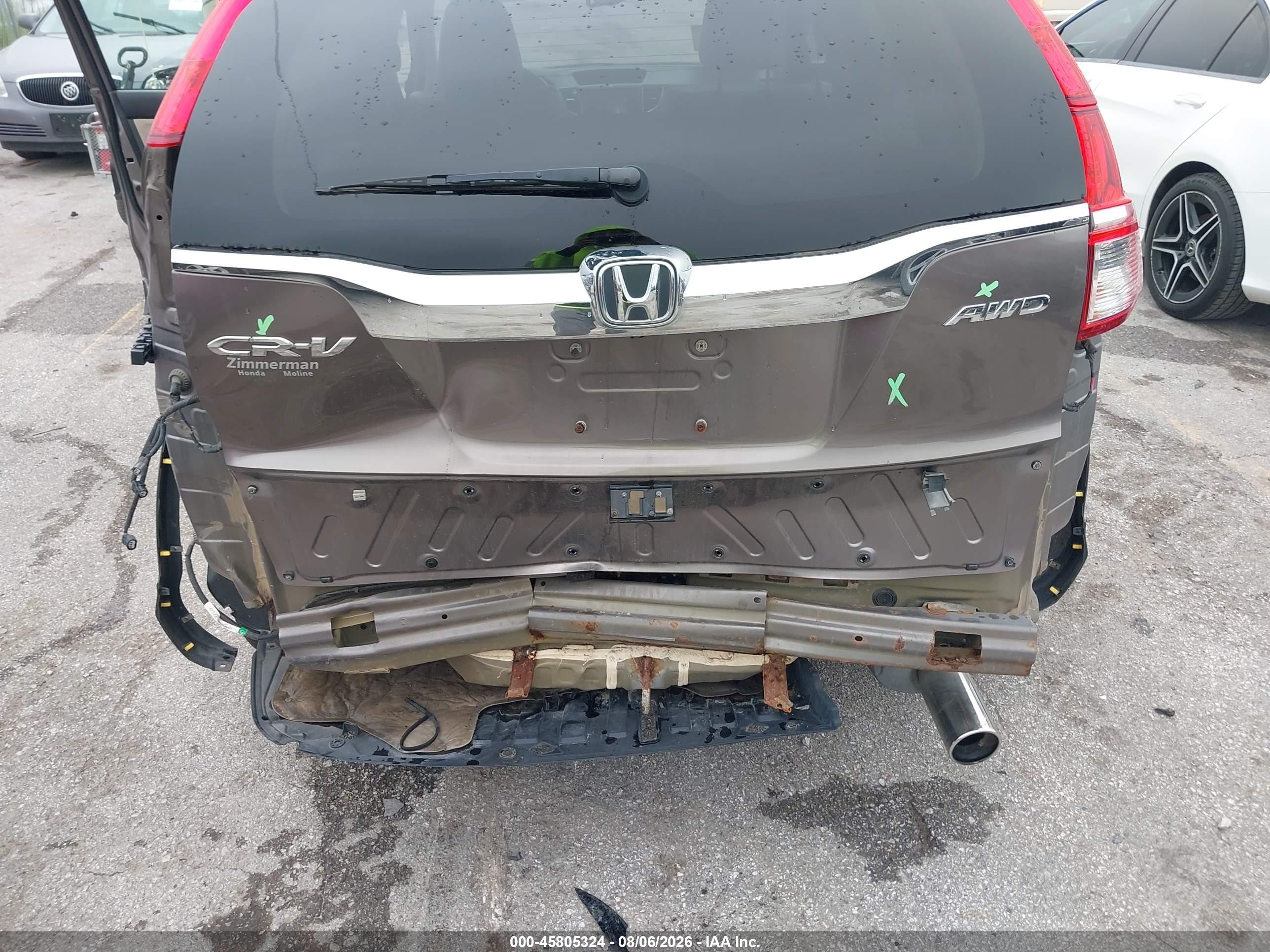 2015 Honda Cr-v Ex-l Brown vin: 5J6RM4H7XFL010914