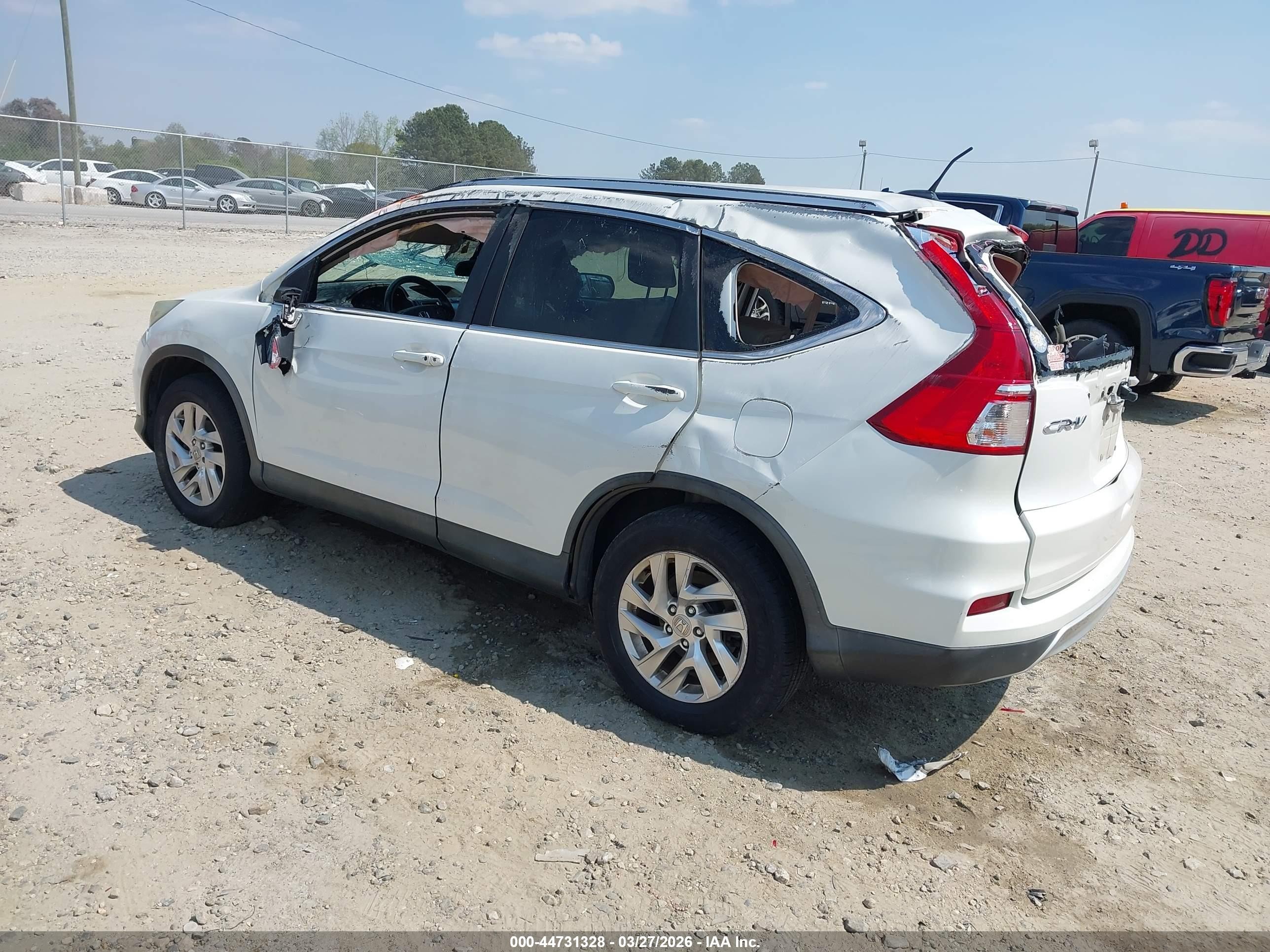2015 Honda Cr-v Ex-l White vin: 5J6RM4H7XFL014459