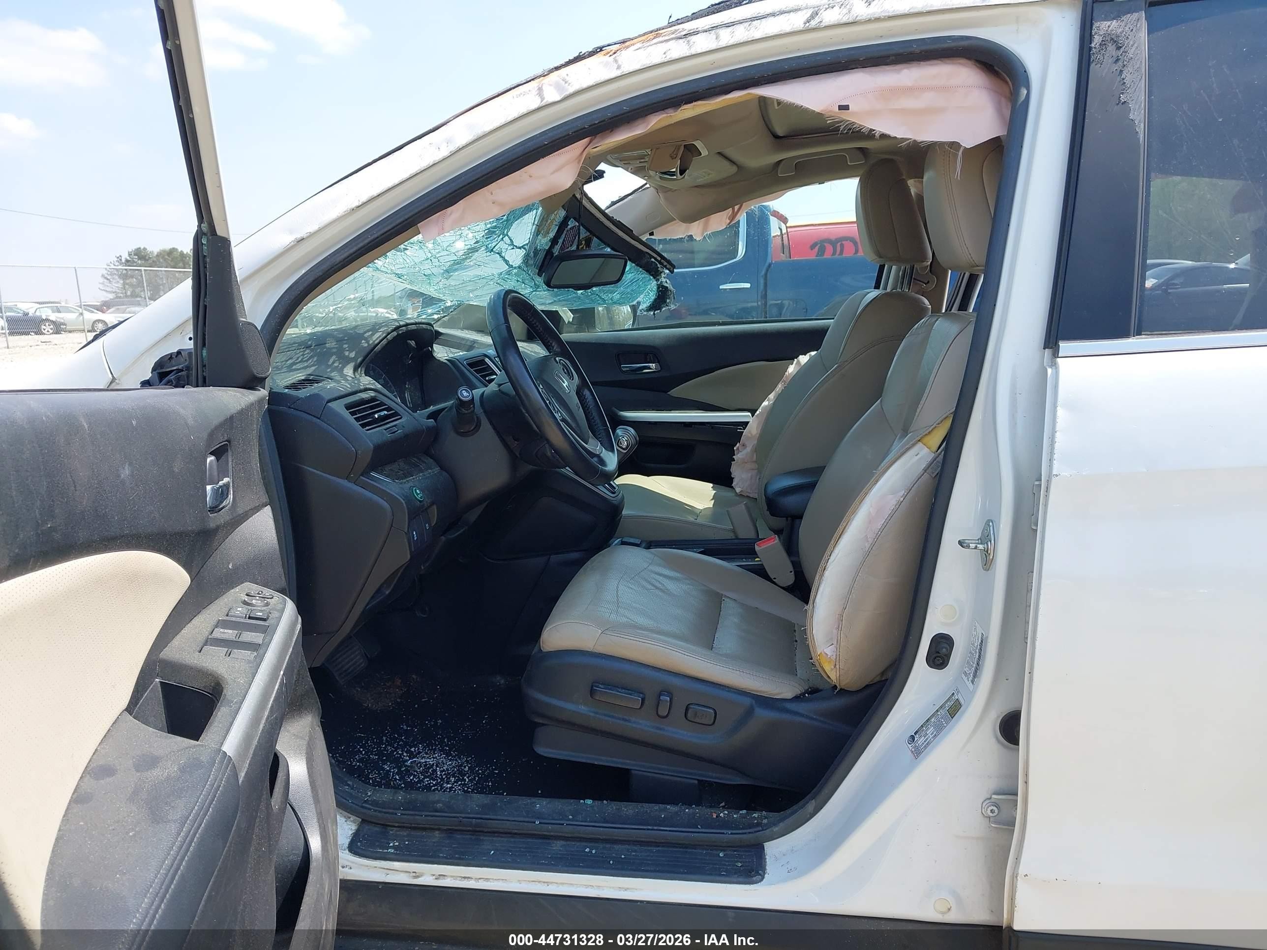 2015 Honda Cr-v Ex-l White vin: 5J6RM4H7XFL014459
