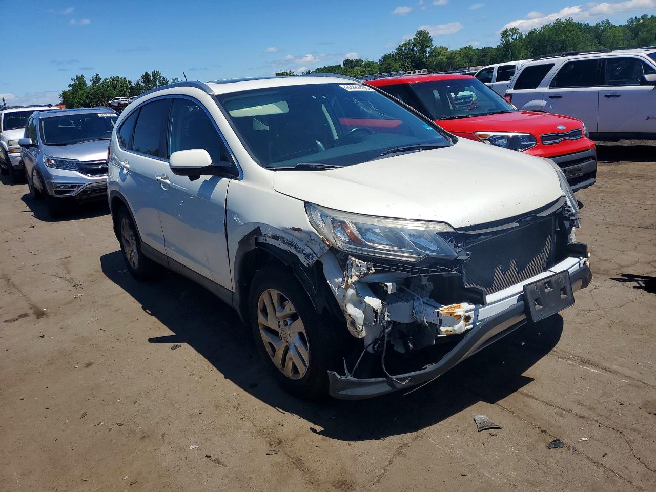 2015 Honda Cr-v Exl White vin: 5J6RM4H7XFL054427