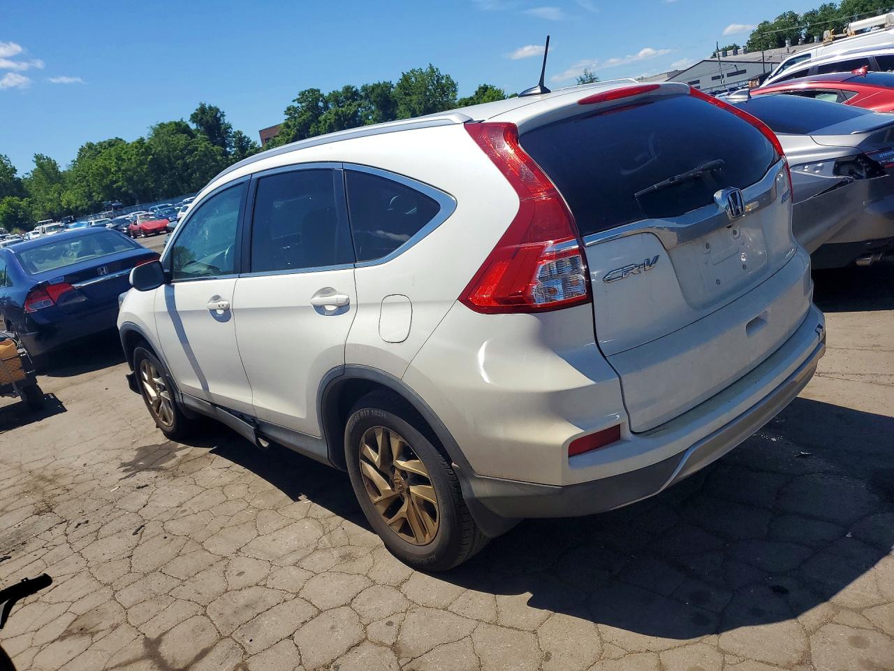 2015 Honda Cr-v Exl White vin: 5J6RM4H7XFL054427