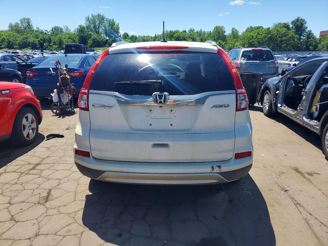 2015 Honda Cr-v Exl White vin: 5J6RM4H7XFL054427