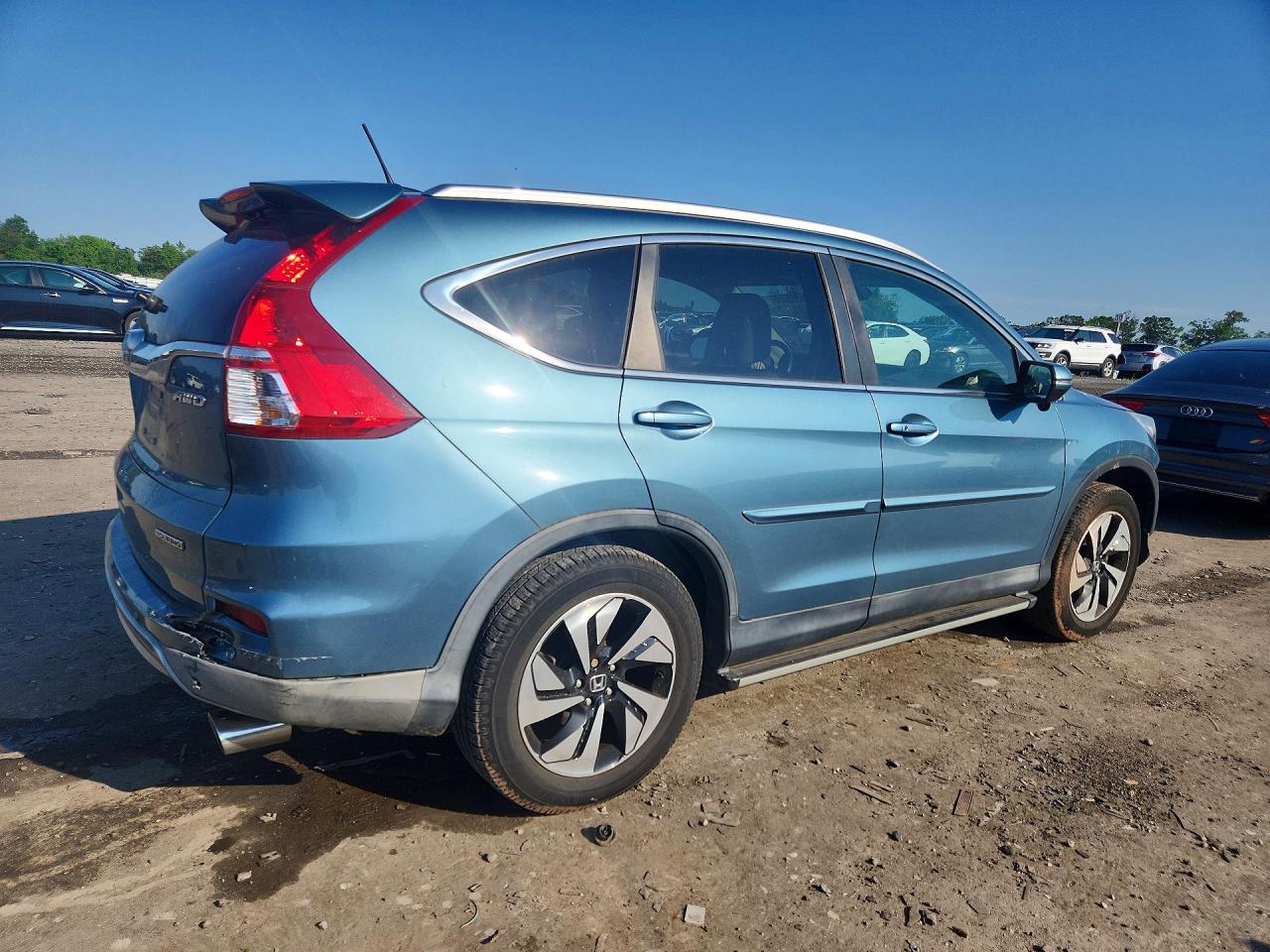 2015 Honda Cr-v Touring Blue vin: 5J6RM4H90FL008915