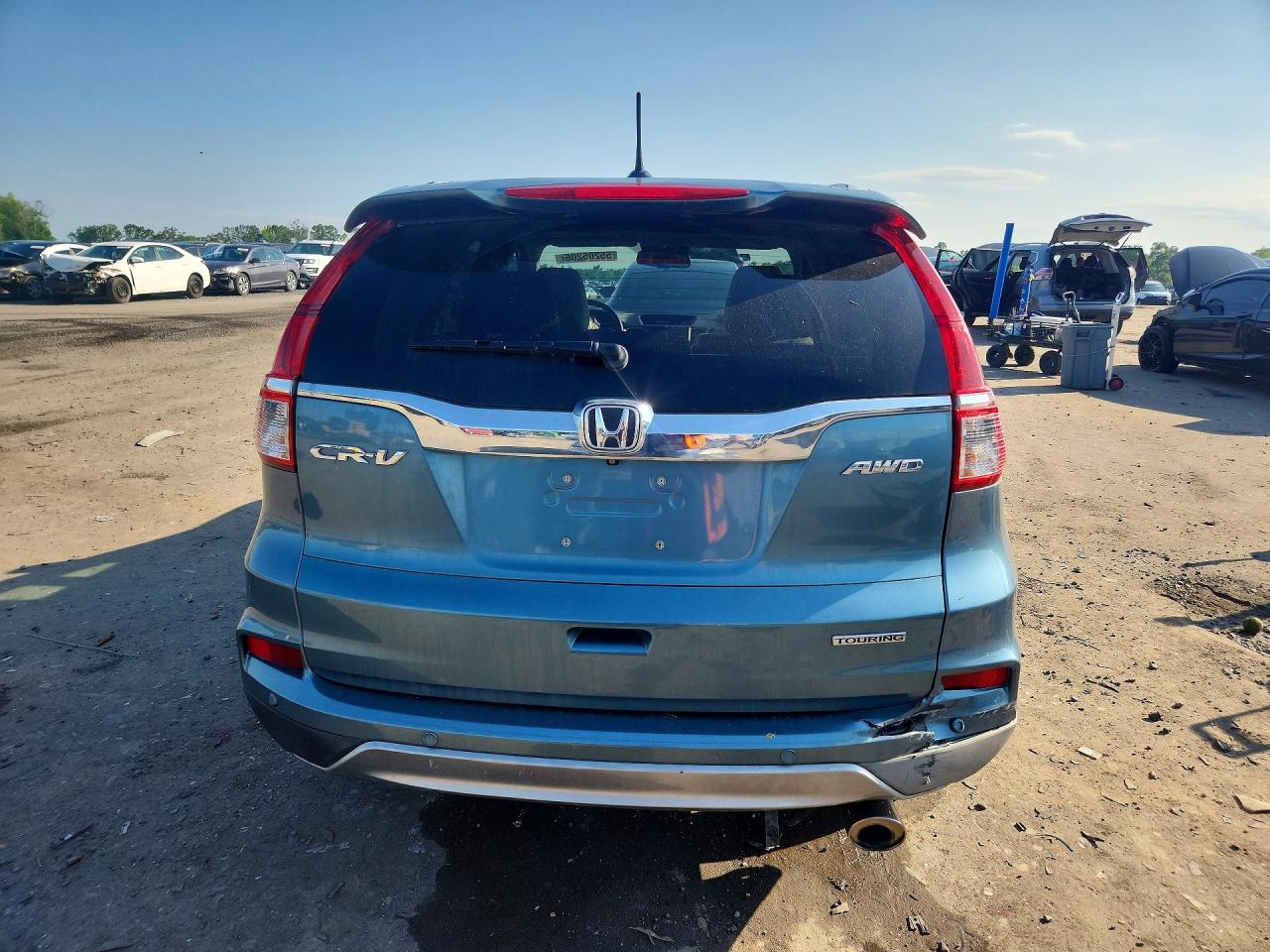 2015 Honda Cr-v Touring Blue vin: 5J6RM4H90FL008915