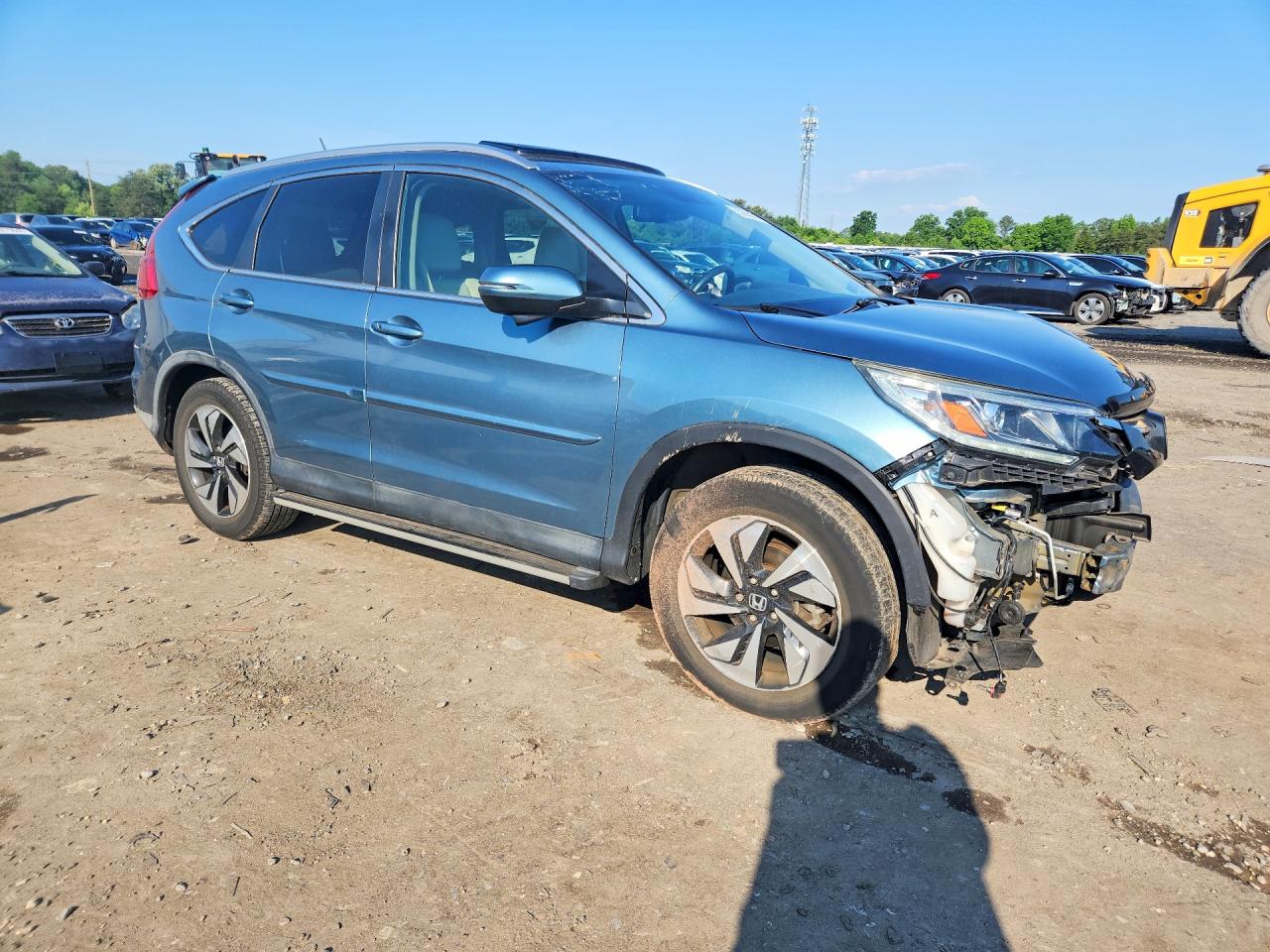 2015 Honda Cr-v Touring Blue vin: 5J6RM4H90FL008915