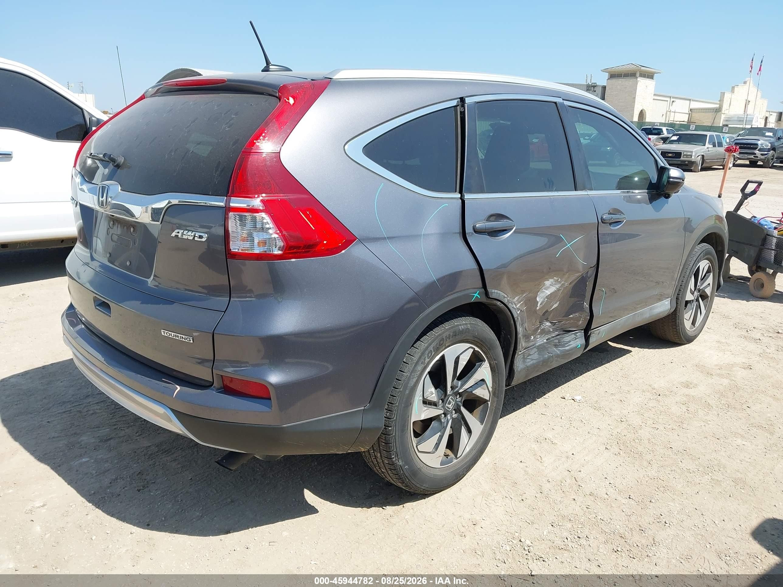 2015 Honda Cr-v Touring Серый vin: 5J6RM4H90FL104298
