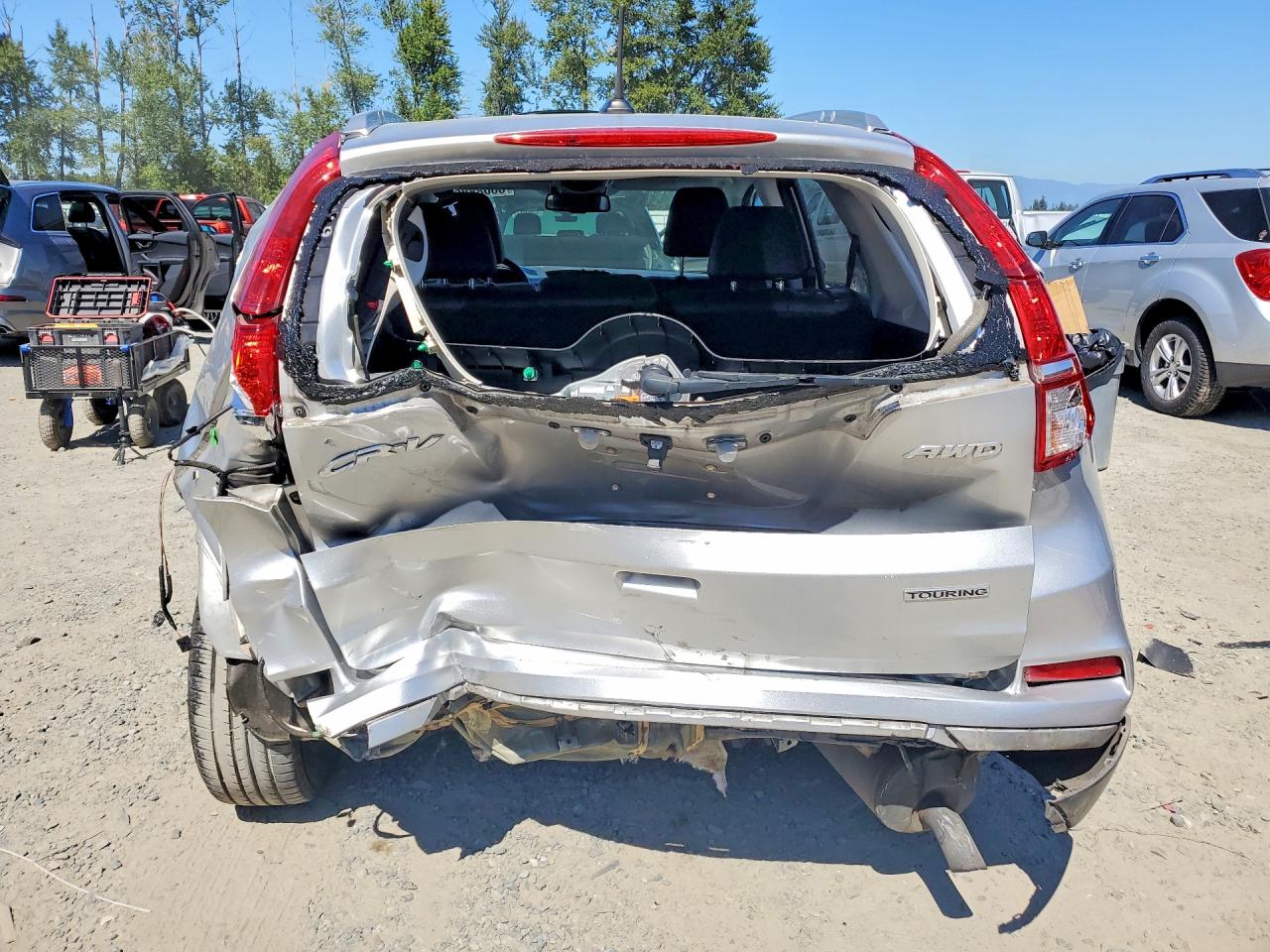 2015 Honda Cr-v Touring Silver vin: 5J6RM4H90FL111865