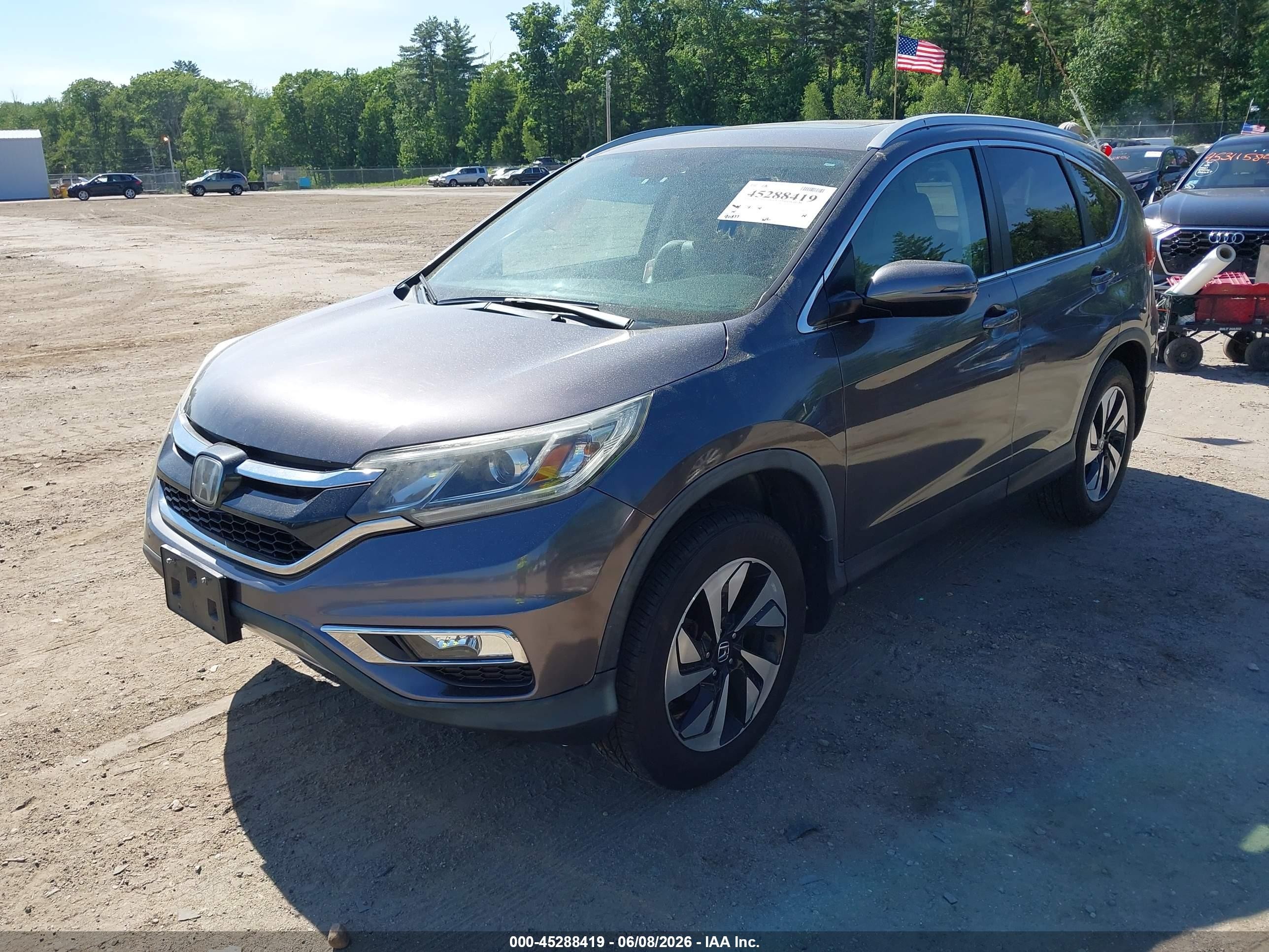 2015 Honda Cr-v Touring Gray vin: 5J6RM4H90FL123921