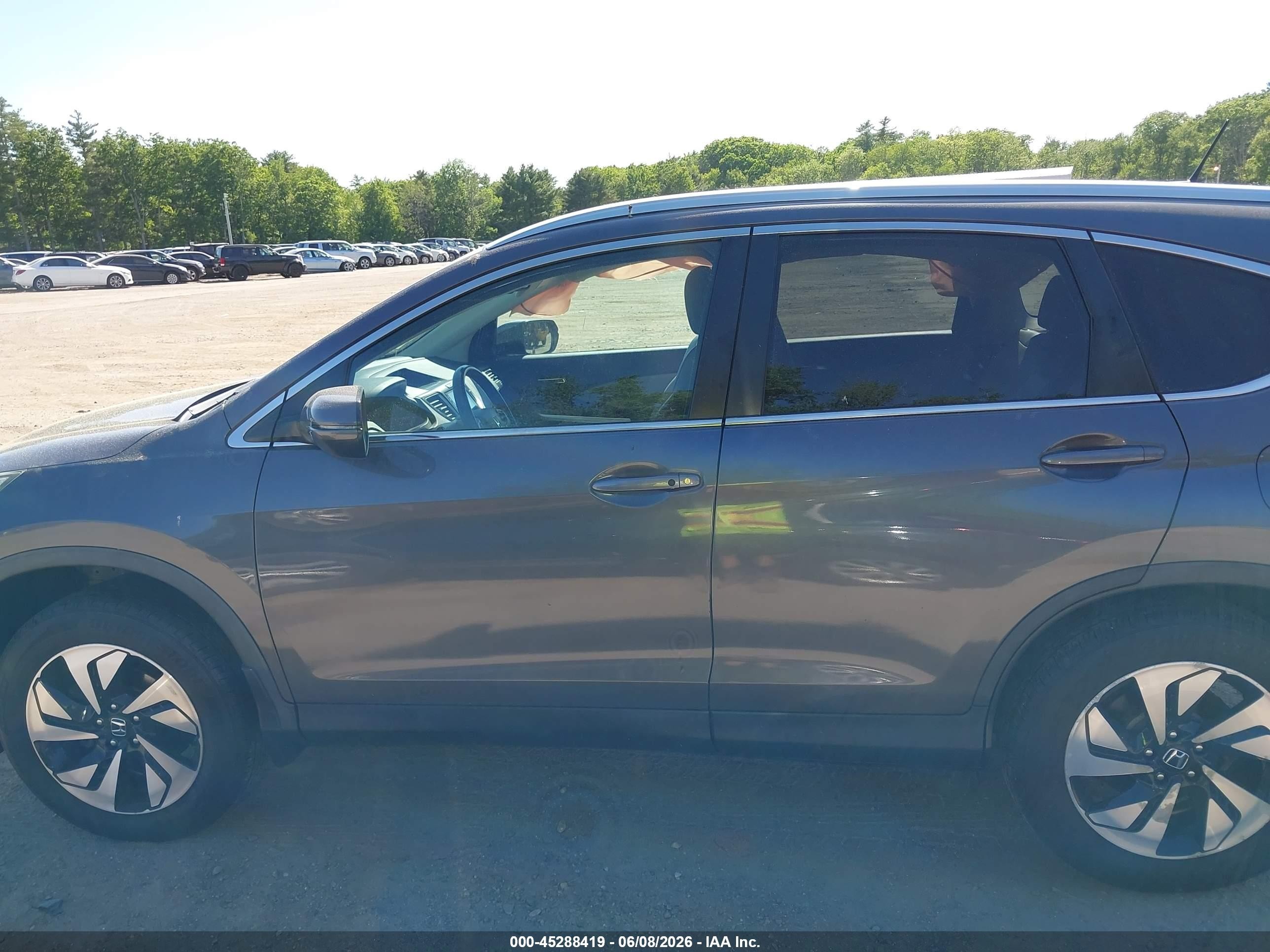2015 Honda Cr-v Touring Gray vin: 5J6RM4H90FL123921