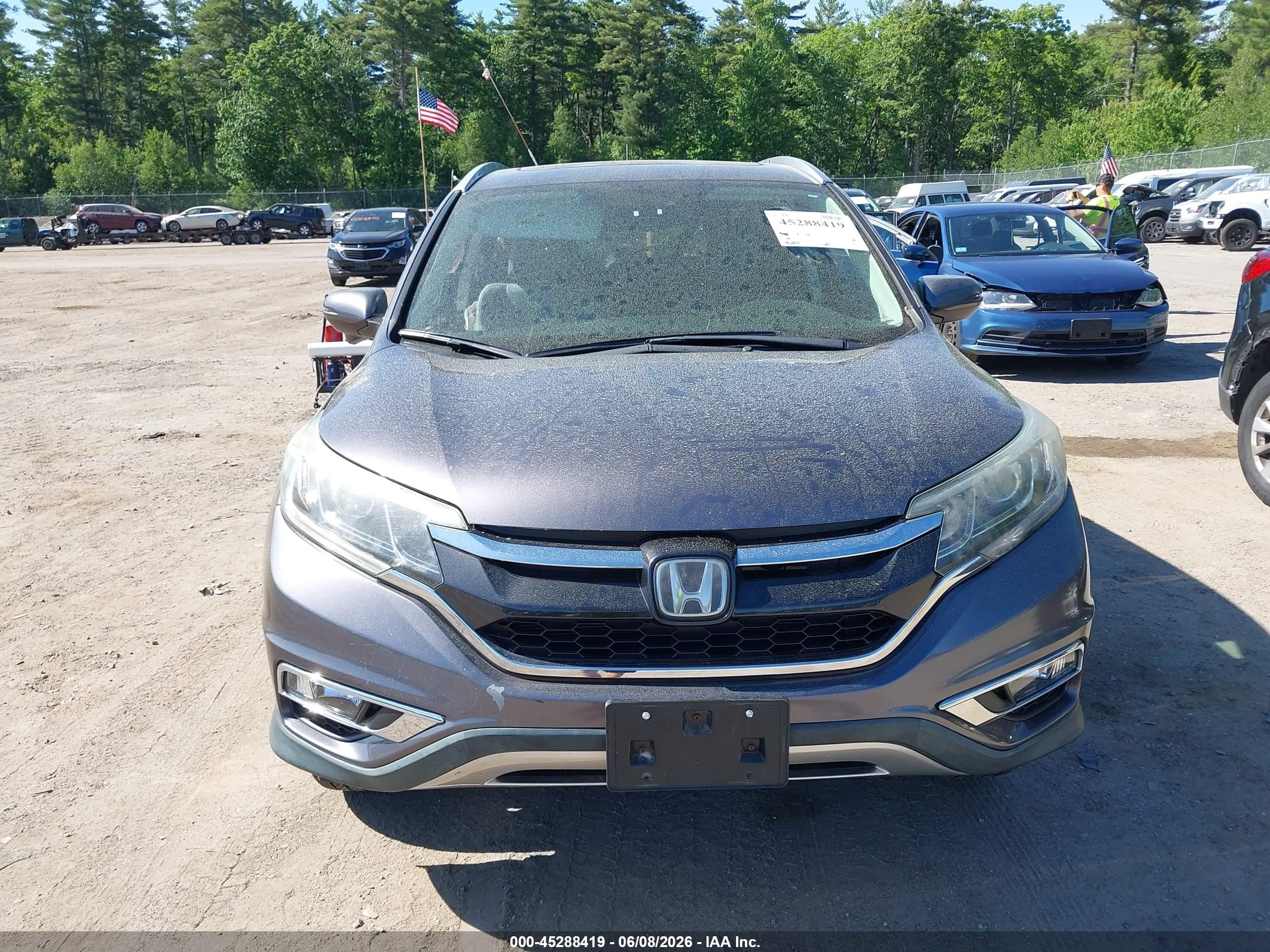 2015 Honda Cr-v Touring Gray vin: 5J6RM4H90FL123921