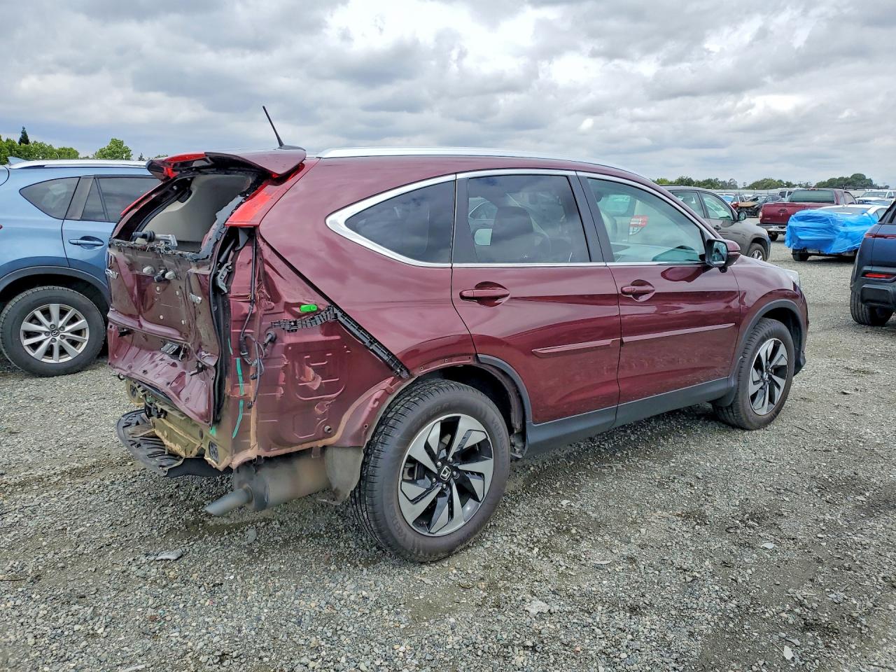 2015 Honda Cr-v Touring Burgundy vin: 5J6RM4H91FL046623