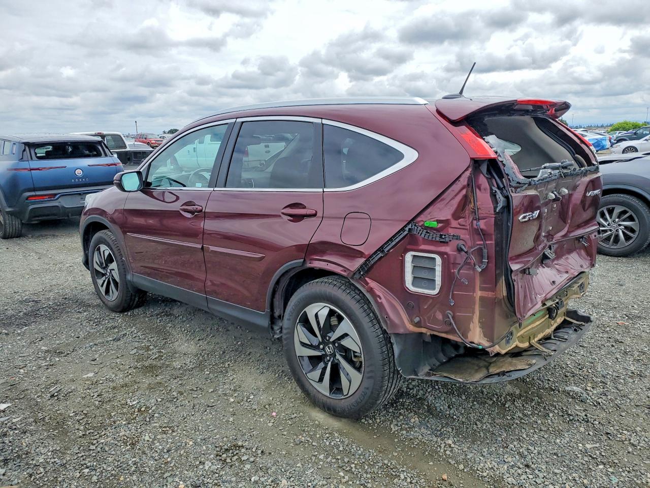 2015 Honda Cr-v Touring Burgundy vin: 5J6RM4H91FL046623