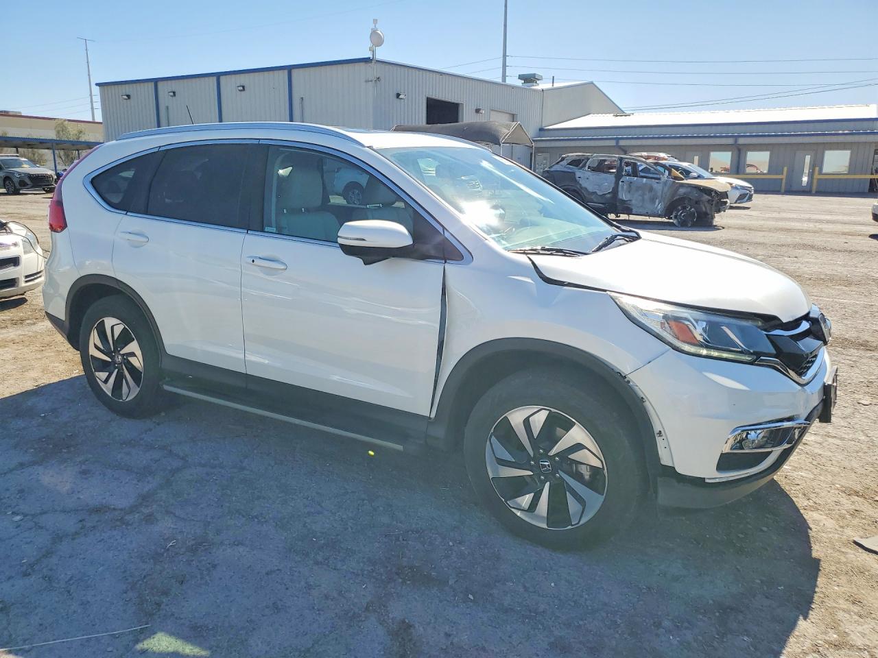 2015 Honda Cr-v Touring White vin: 5J6RM4H91FL117657