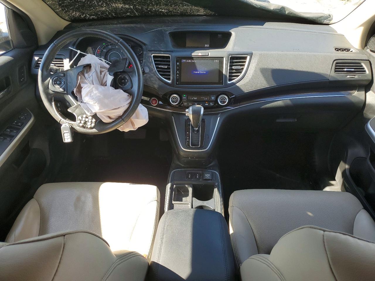 2015 Honda Cr-v Touring White vin: 5J6RM4H91FL117657
