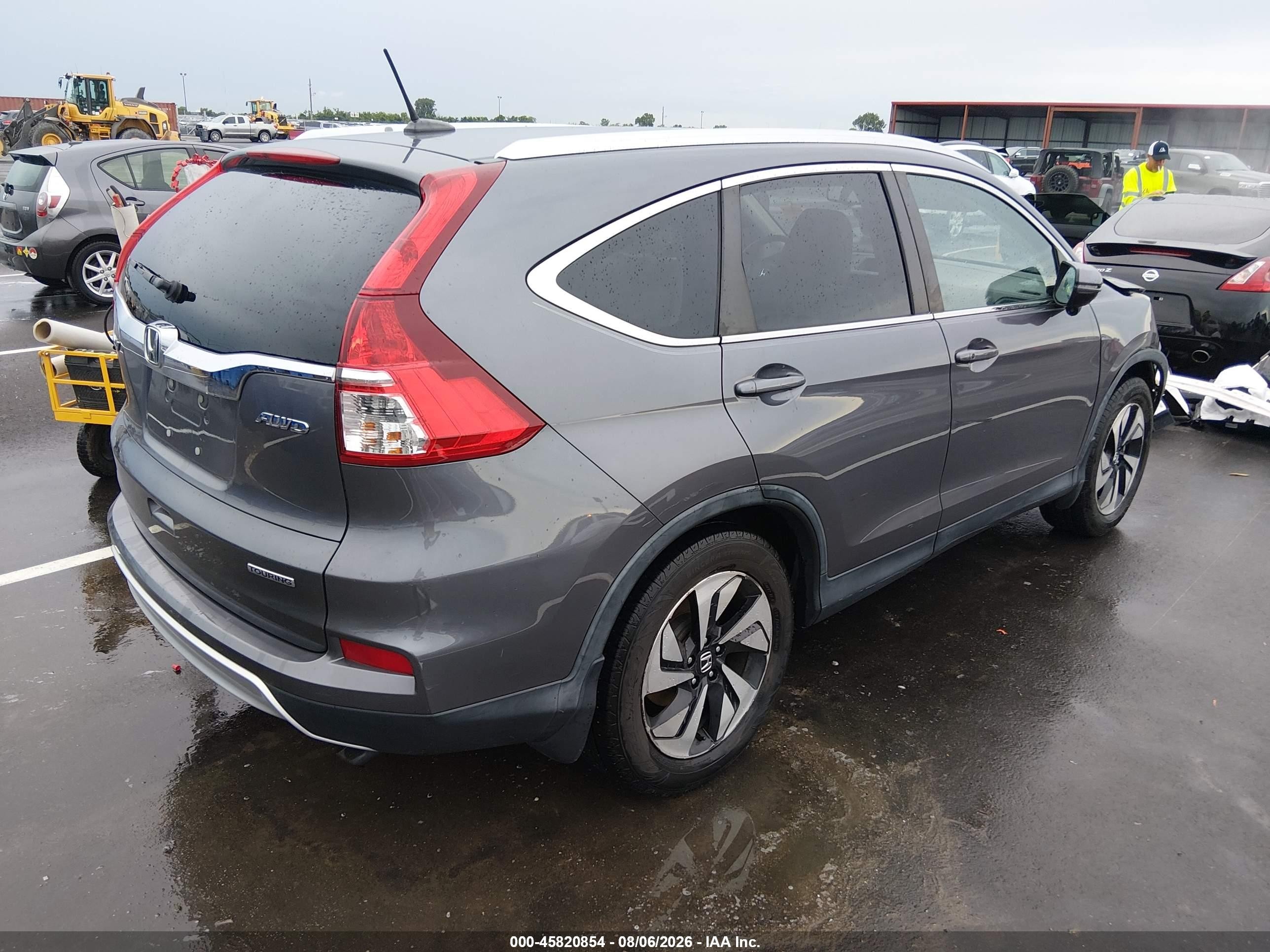 2015 Honda Cr-v Touring Gray vin: 5J6RM4H91FL118114