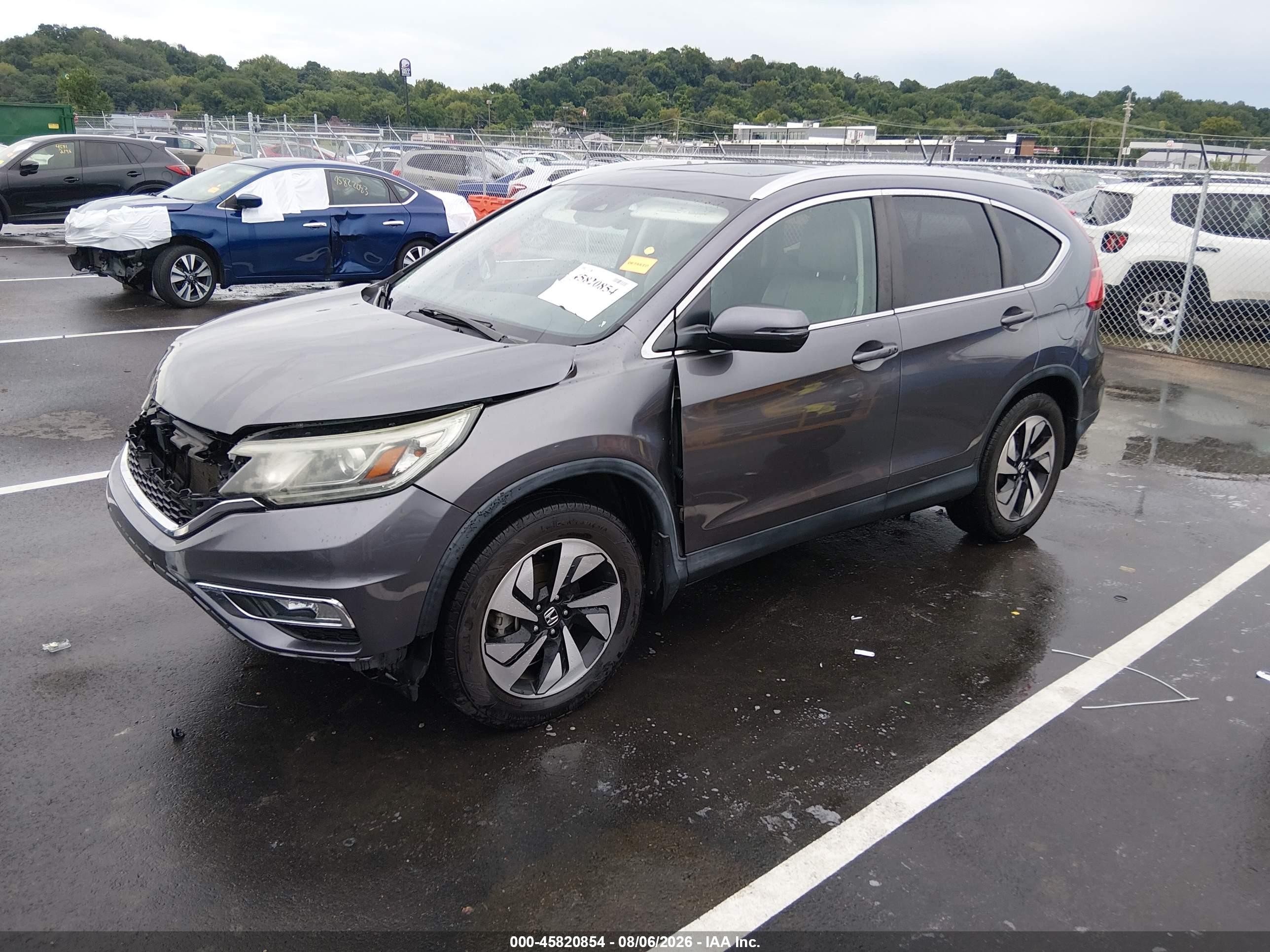2015 Honda Cr-v Touring Gray vin: 5J6RM4H91FL118114